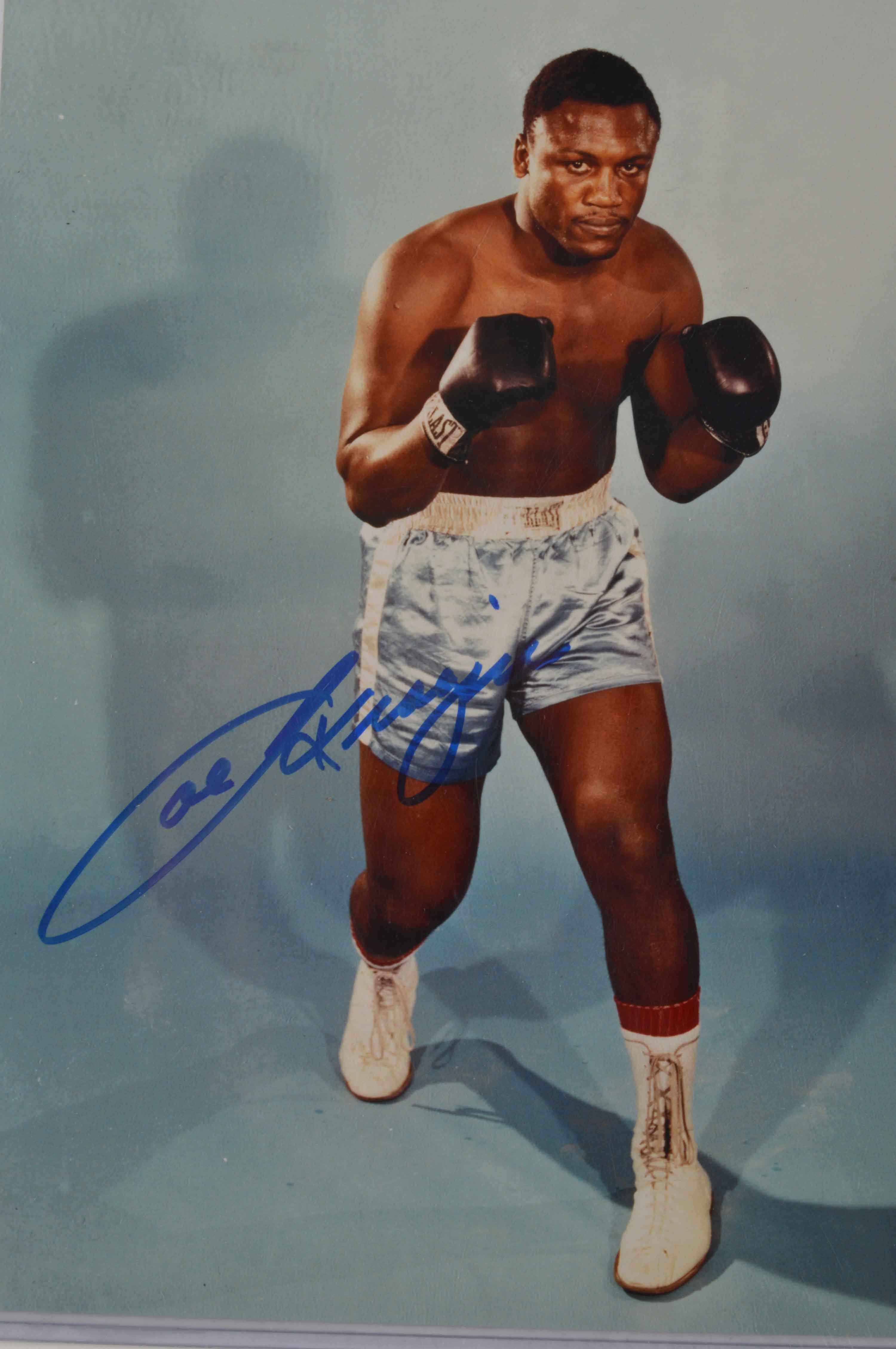 Smokin' Joe Frazier Autographed Boxing Color Photo