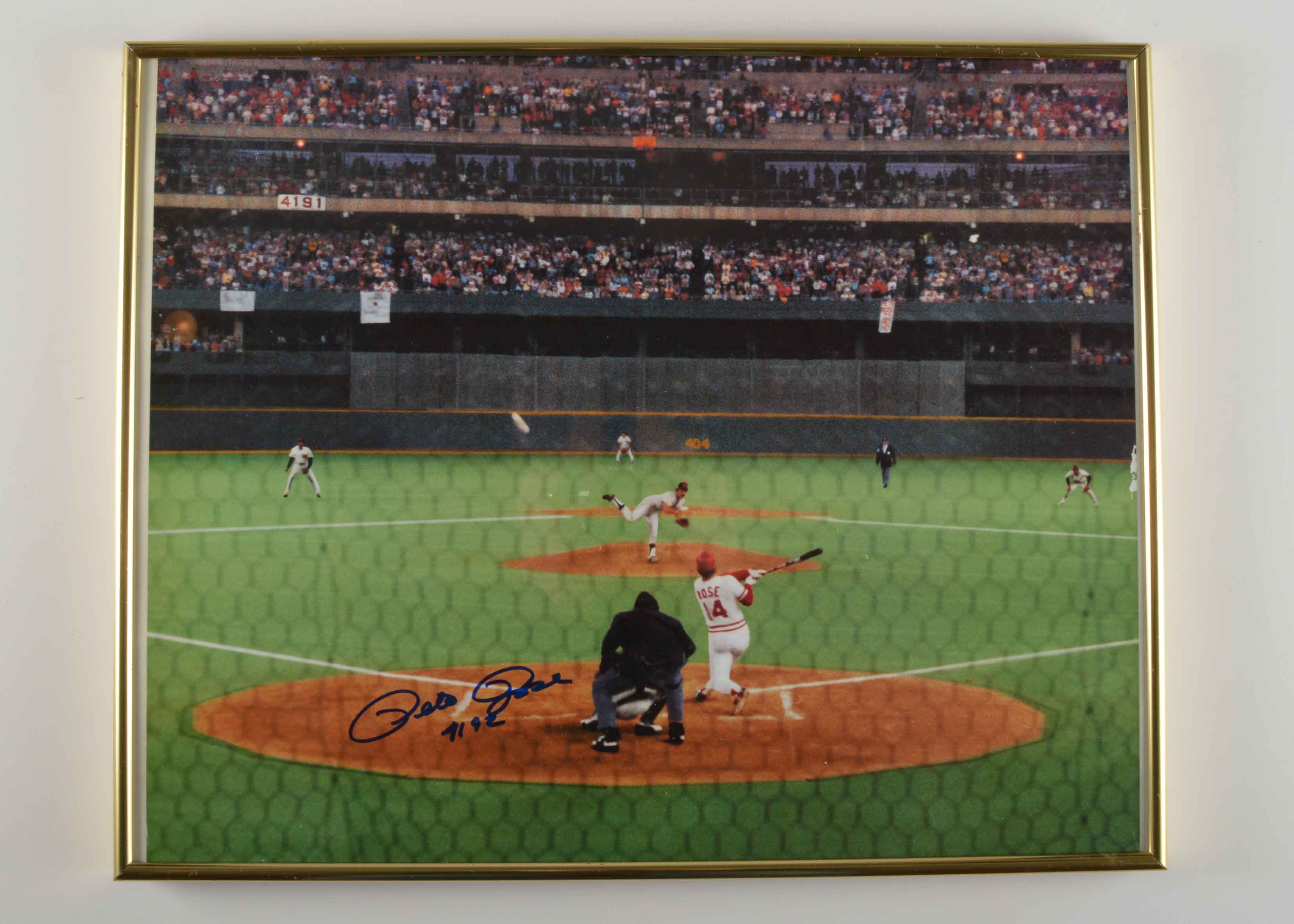 Pete Rose "4192" Autographed Actual Hit Framed Photo