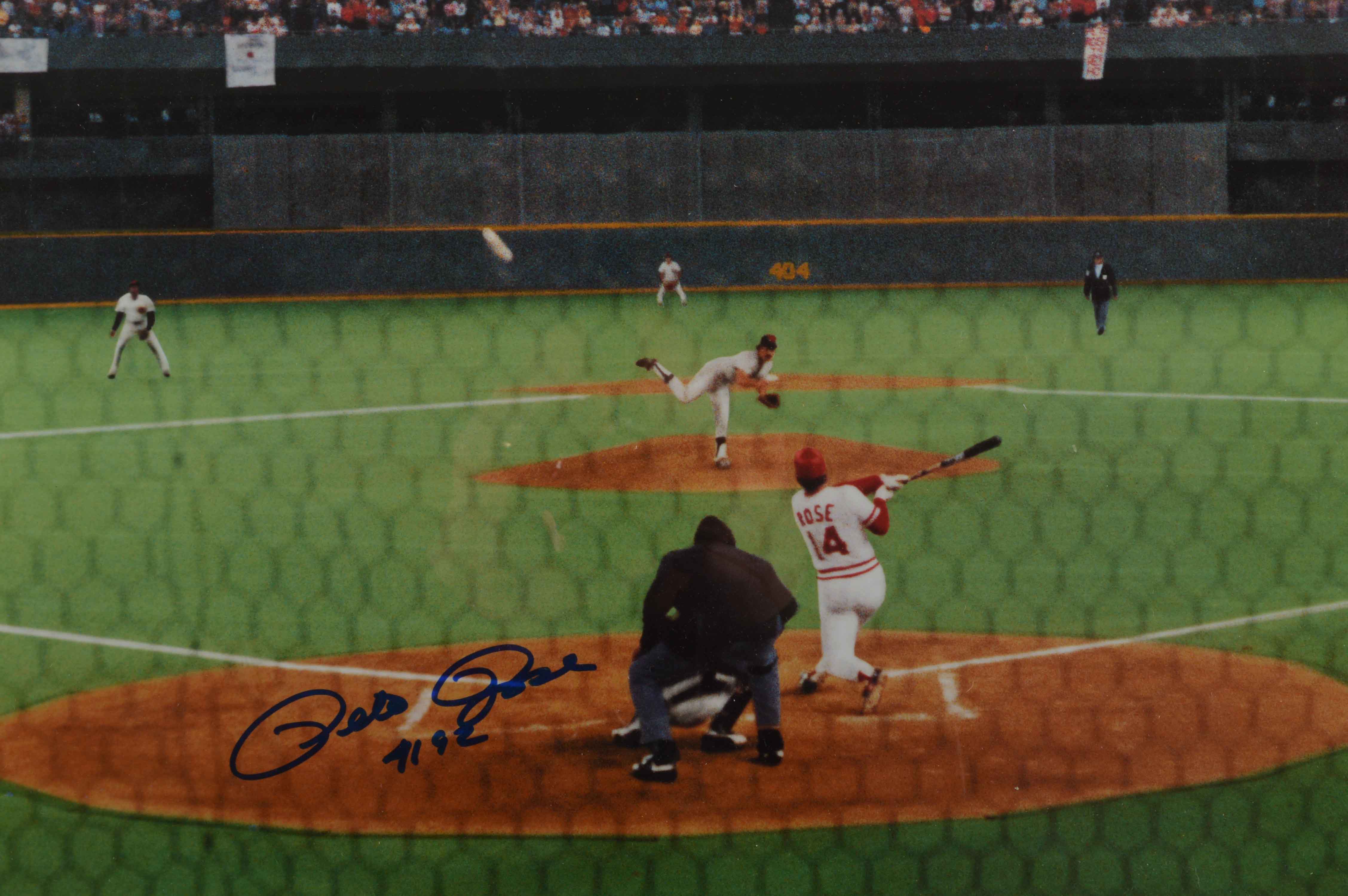 Pete Rose "4192" Autographed Actual Hit Framed Photo
