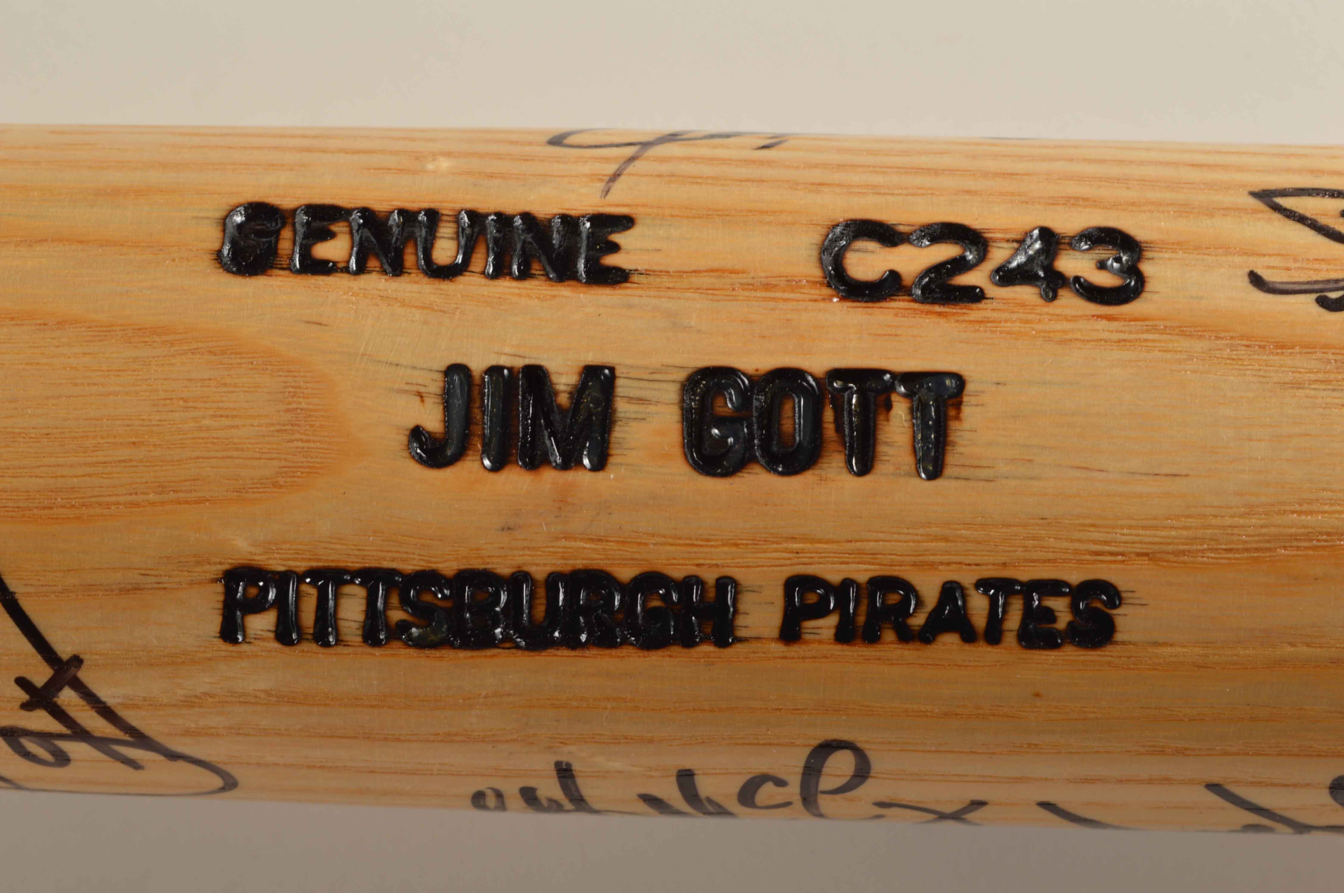 Jim Gott Pittsburgh Pirates Game Bat With Many Autographs