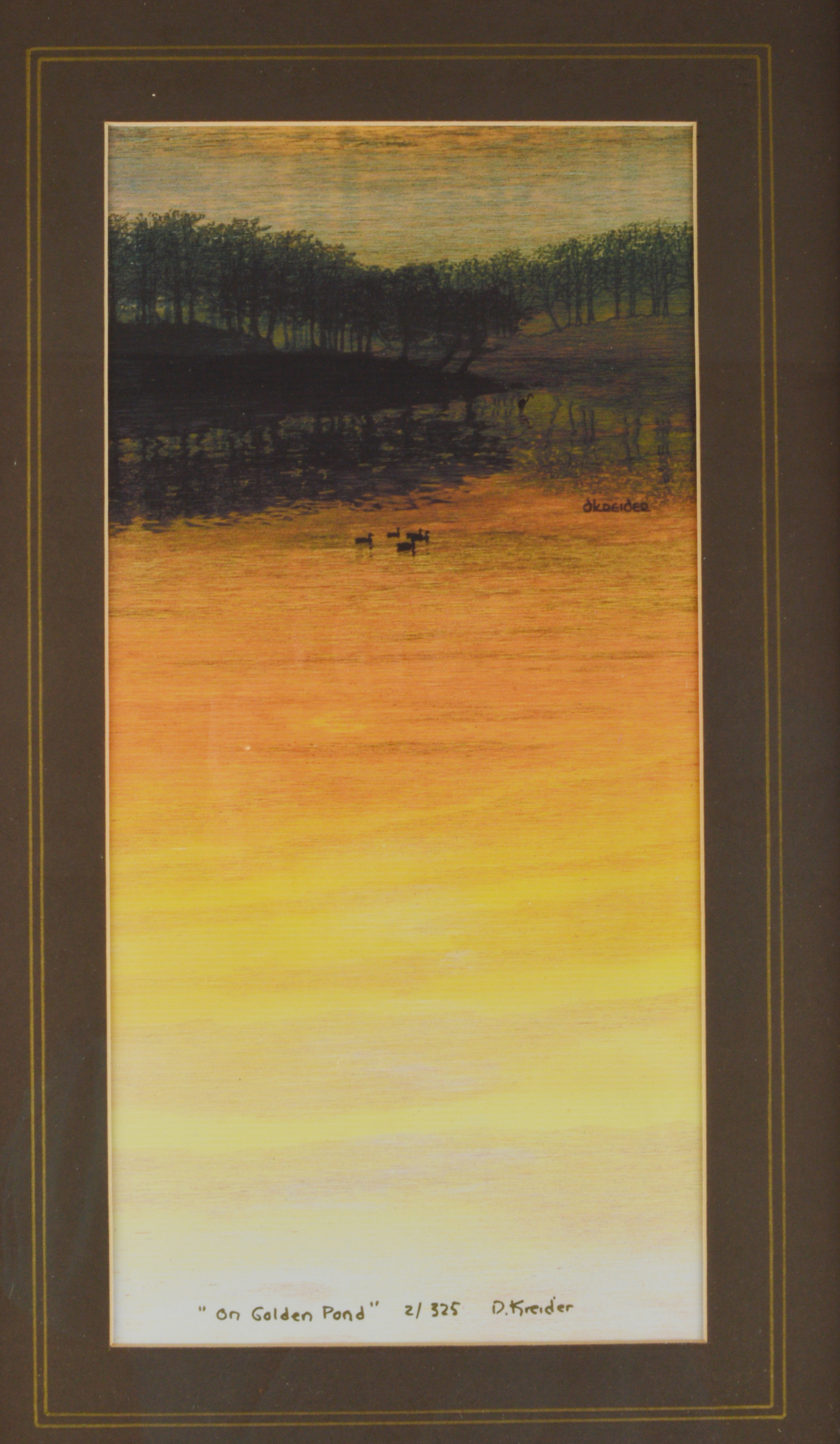 D. Kreider "On Golden Pond" Framed & Signed Print