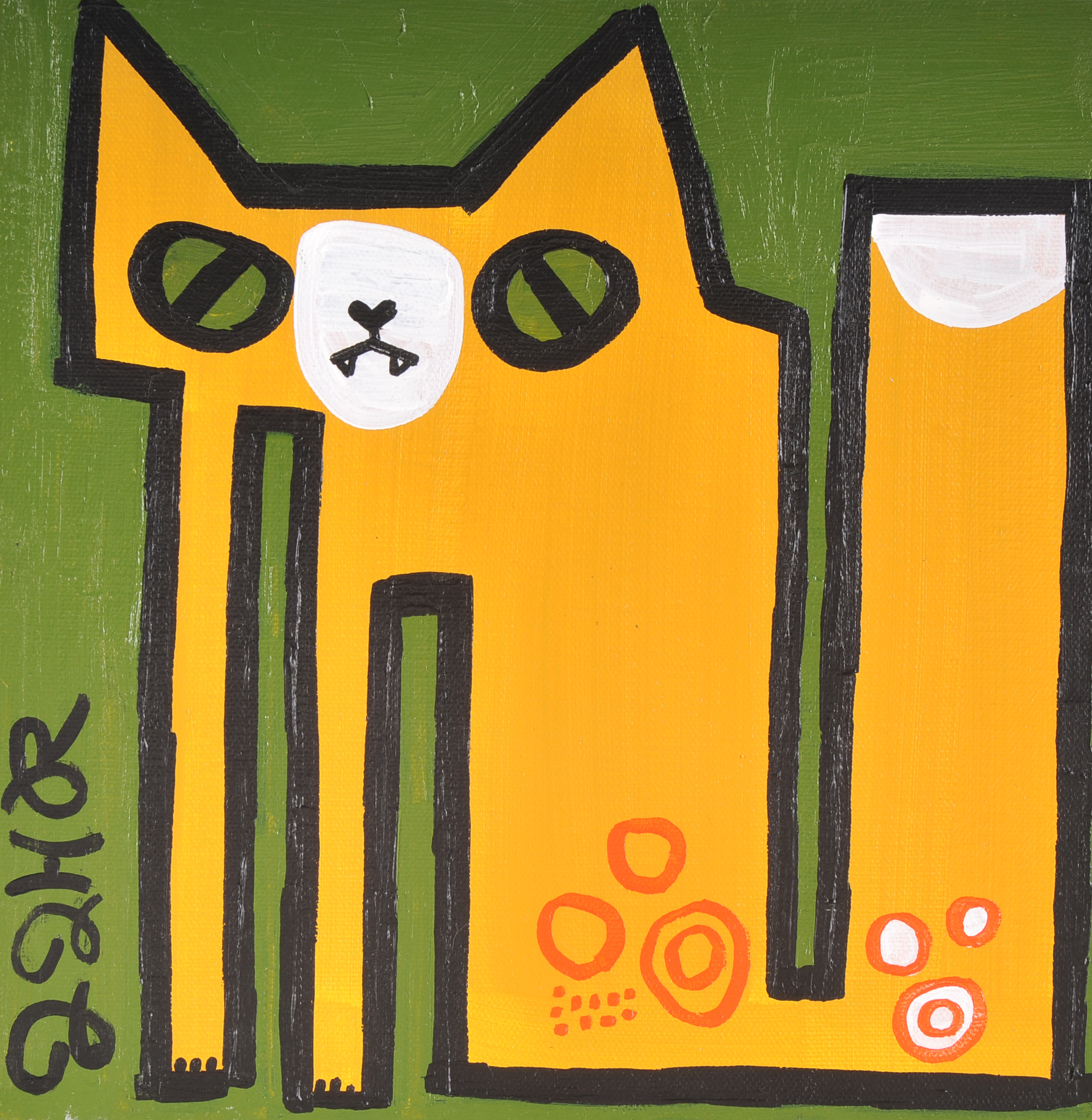 Original Acrylic Cat Painting by Jessica Roller