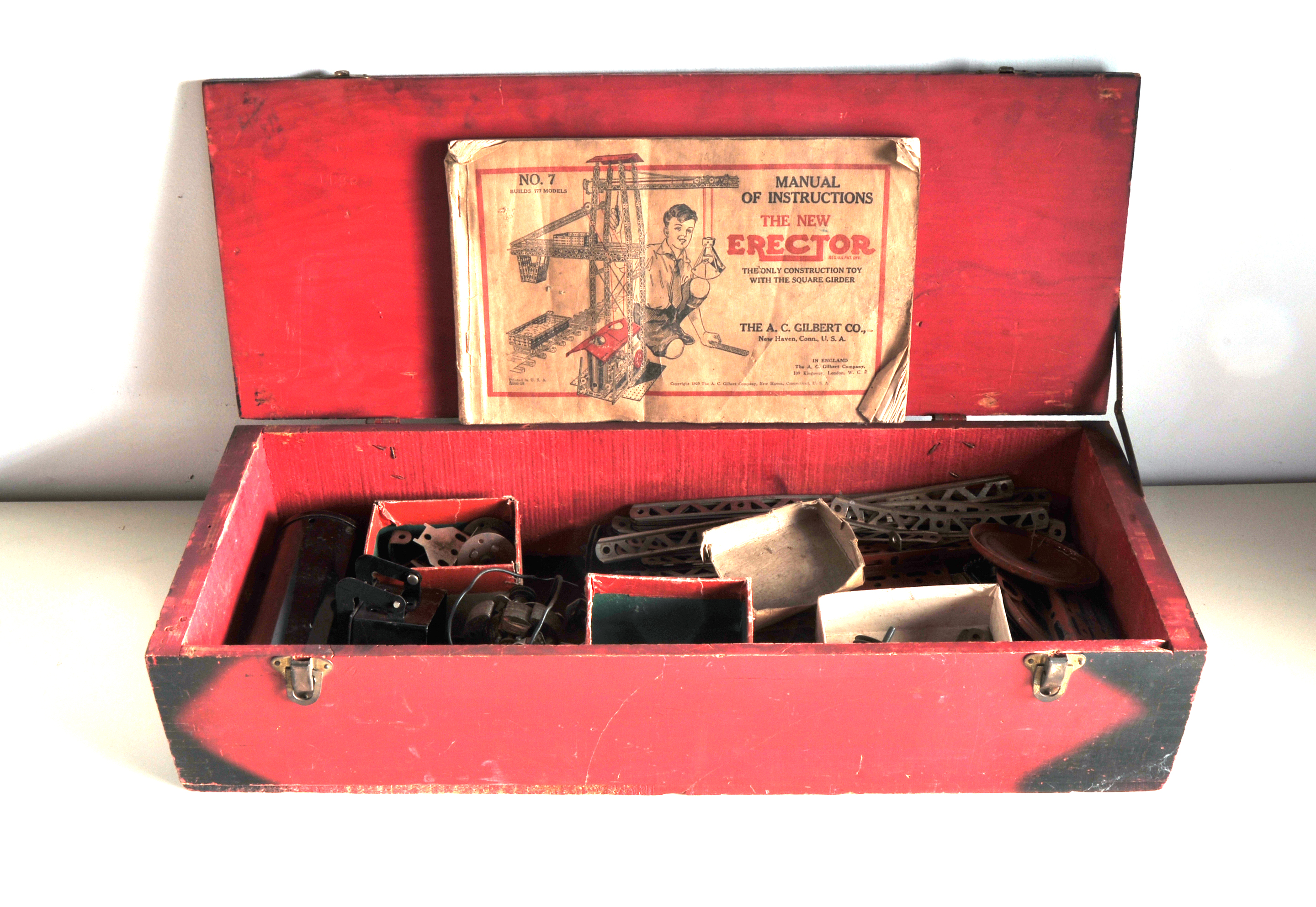 Vintage No. 7 Erector Set with Wooden Box