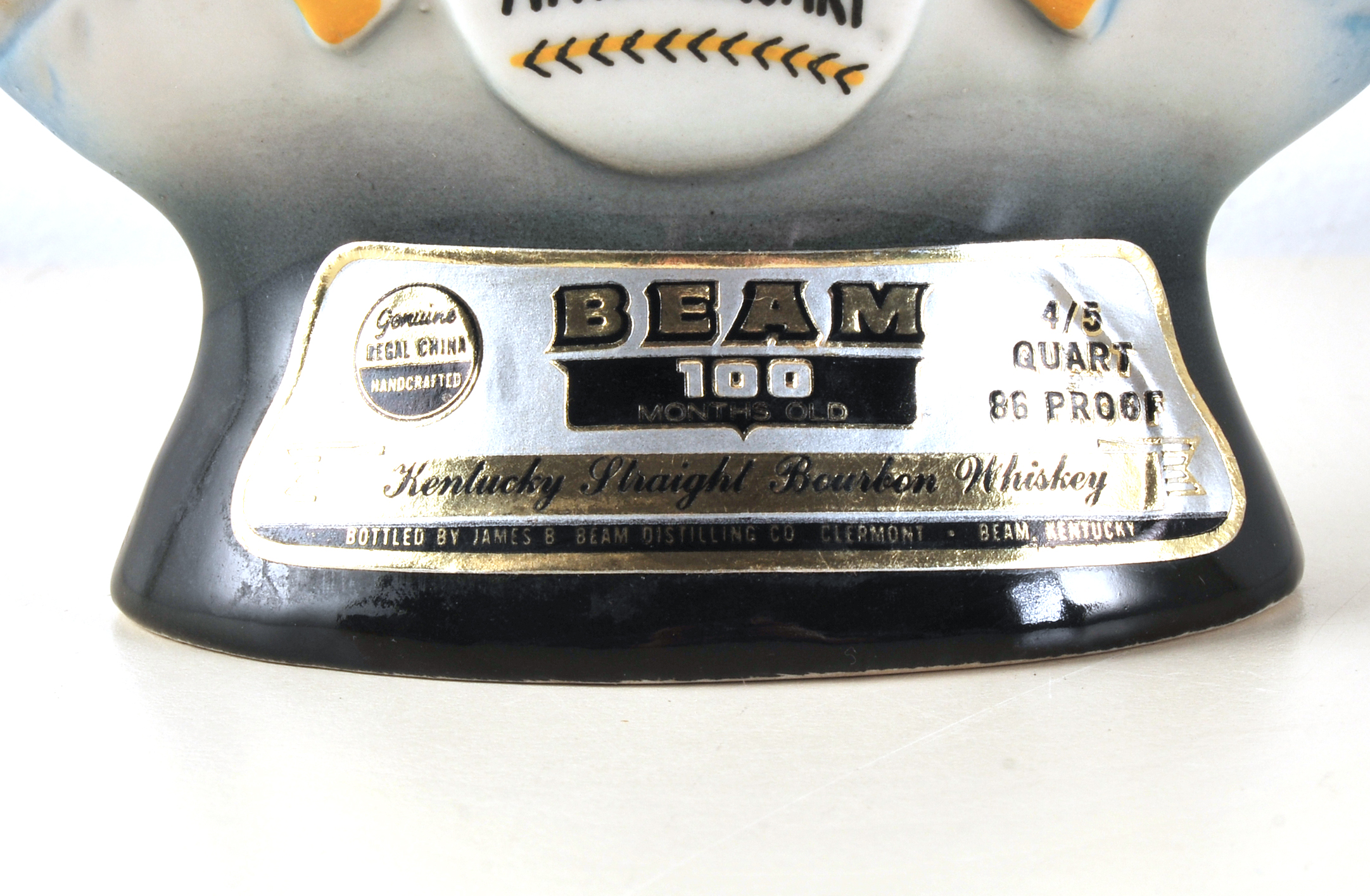 1969 Sealed Jim Beam Professional Baseball's "100" Years Whiskey Decanter 