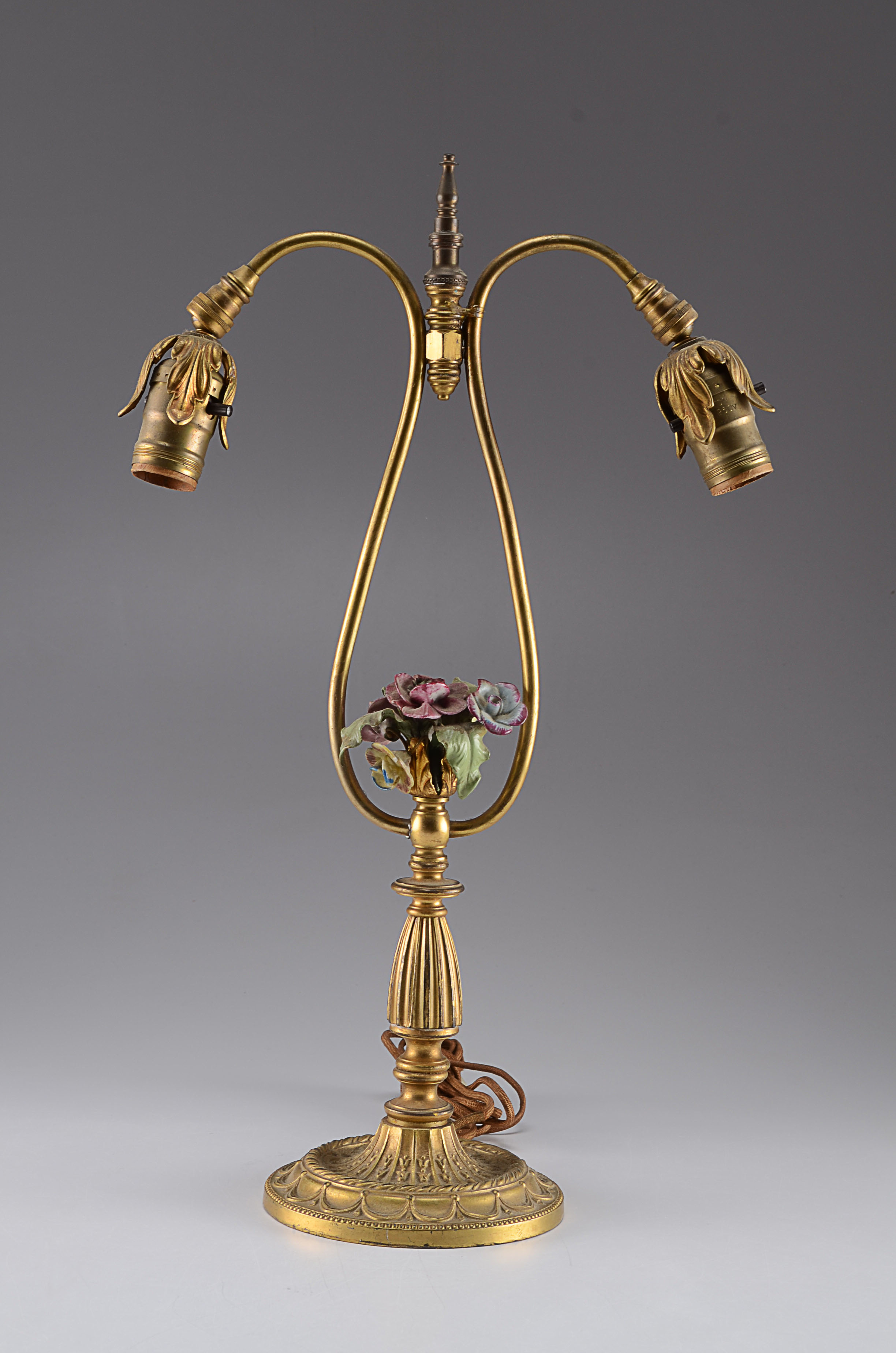 Decorative Antique Lamp with Floral Motif
