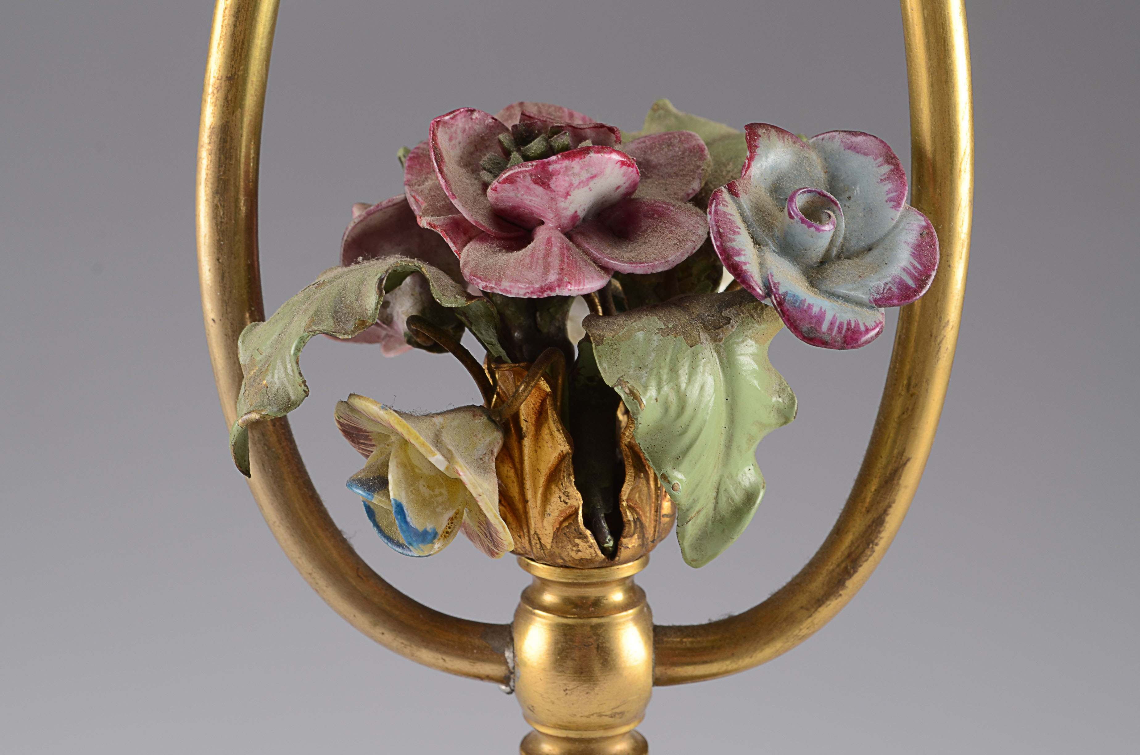 Decorative Antique Lamp with Floral Motif