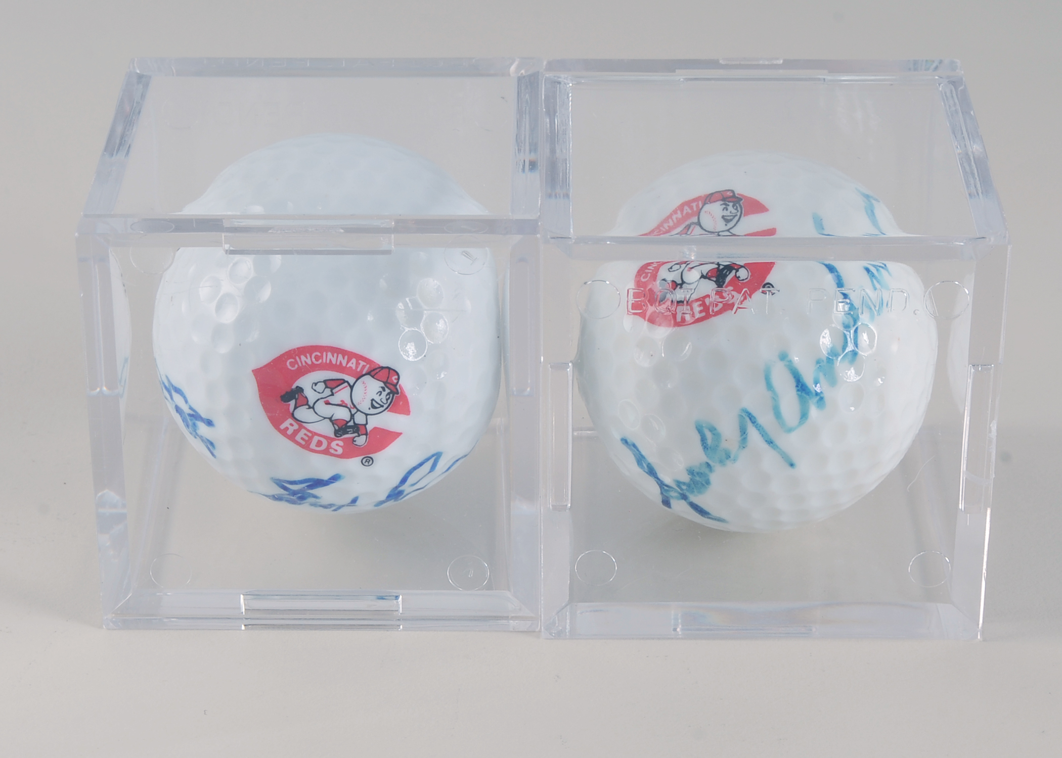 Joe Nuxhall & (HOF) Sparky Anderson Autographed Golf Ball In Holders