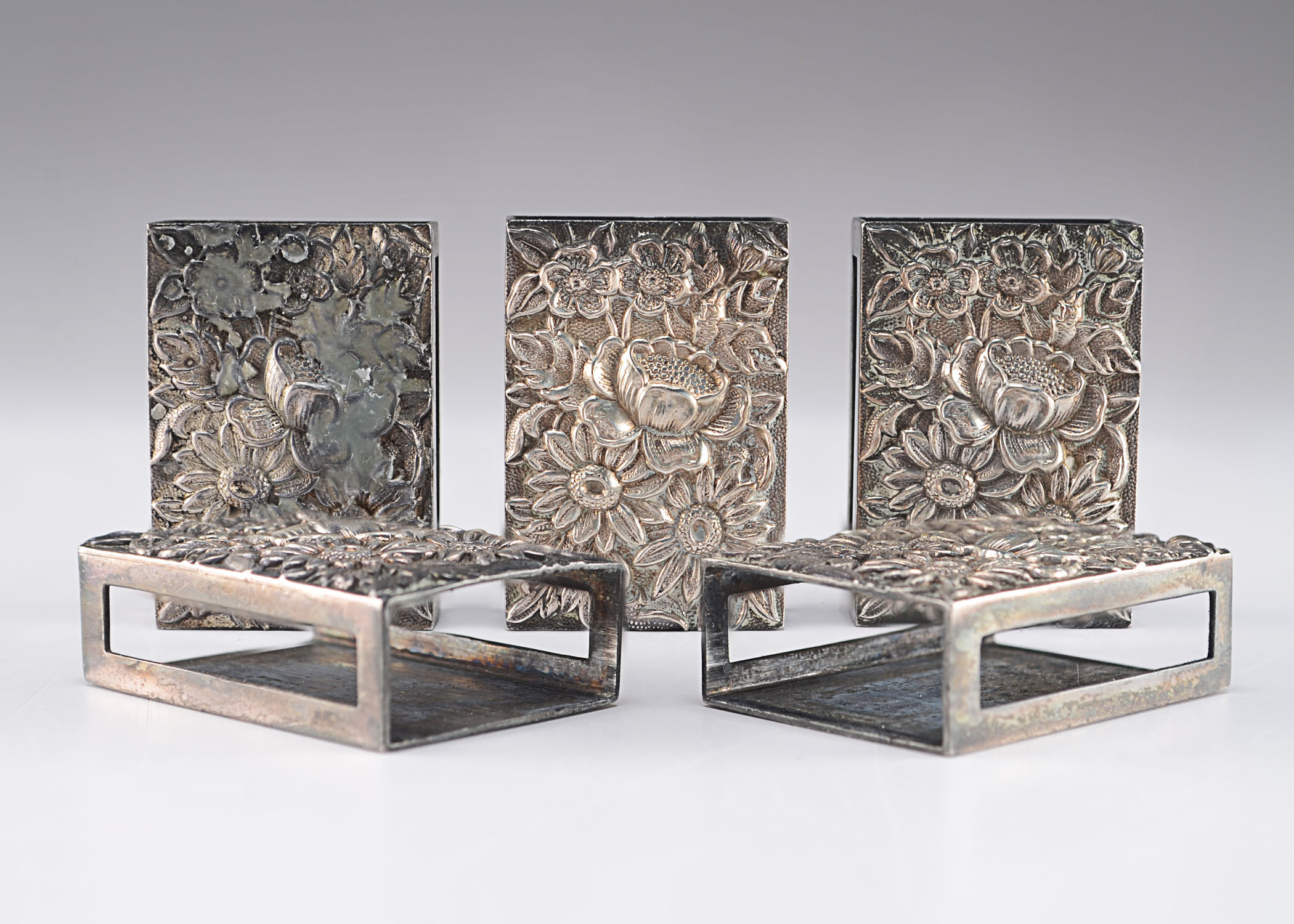 S. Kirk & Son Early 20th Century sterling Silver Repousse Match Case Frames 