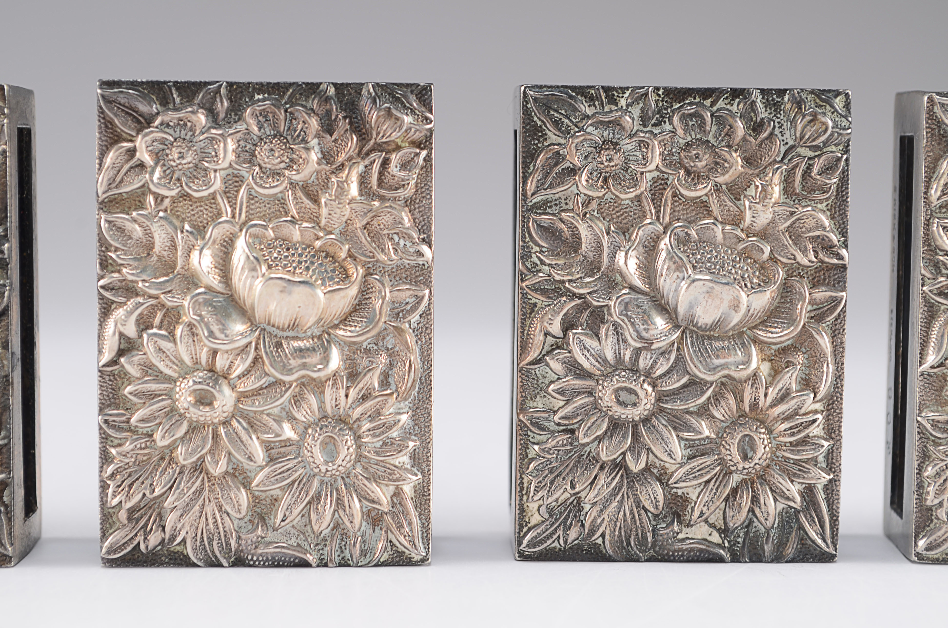S. Kirk & Son Early 20th Century sterling Silver Repousse Match Case Frames 