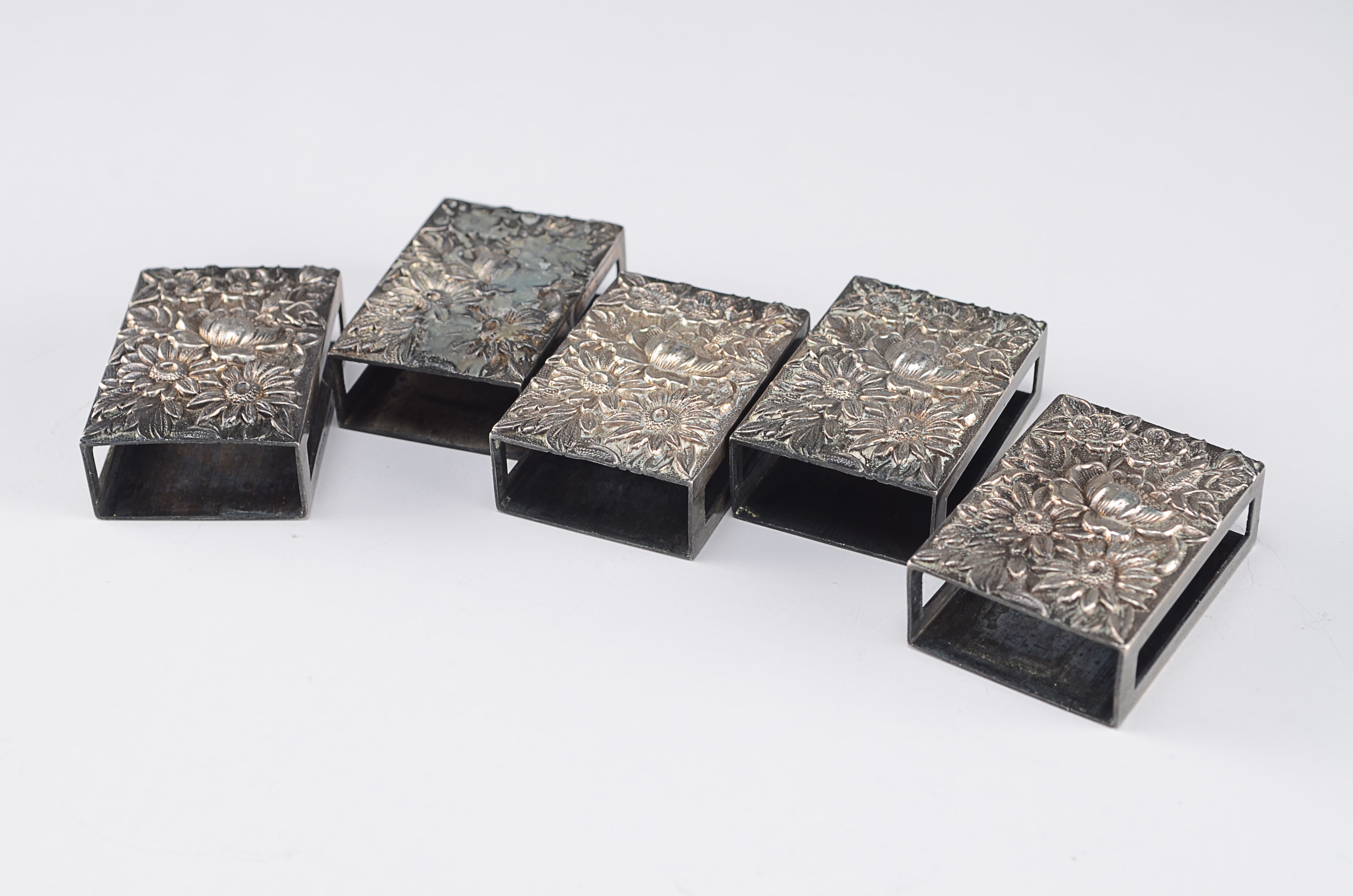 S. Kirk & Son Early 20th Century sterling Silver Repousse Match Case Frames 