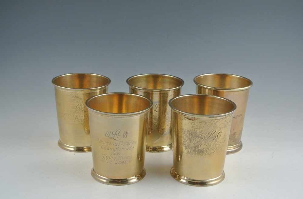 5 Sterling Silver Tennis Trophy Cups