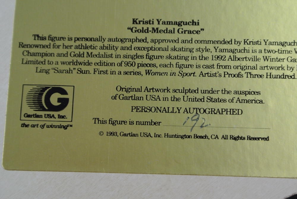 Signed Kristi Yamaguchi "Gold Medal Grace" Statue