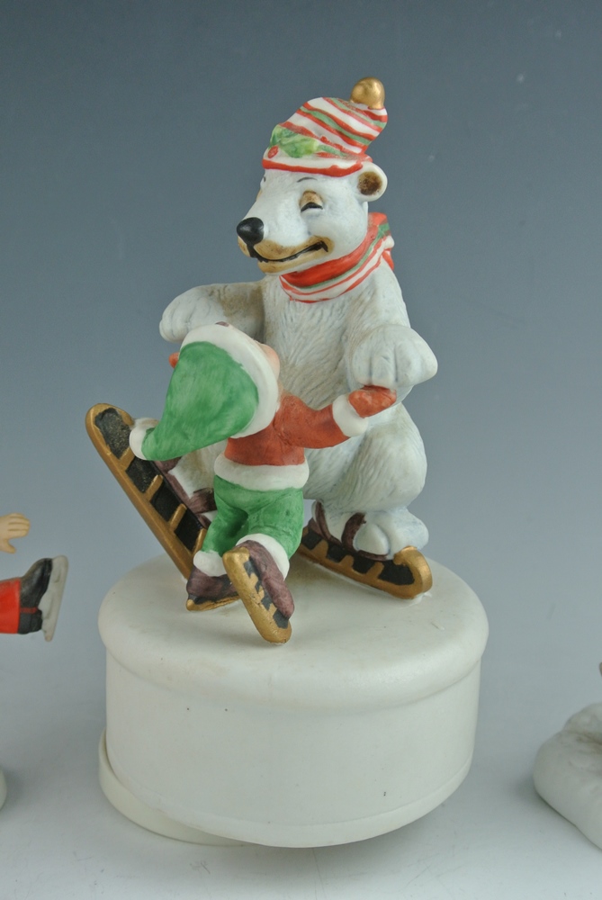 Musical Polar Bear "We Wish You A Merry Christmas" & Campbell's Kids Figurines