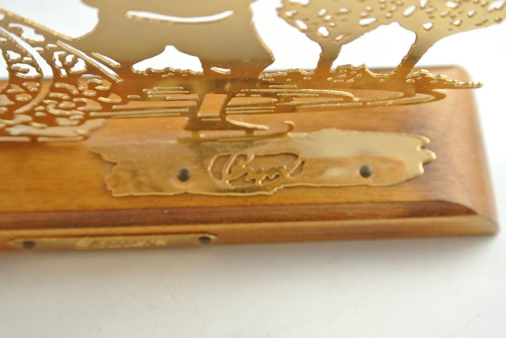 Antique Cut Wood  & Brass Cut Skaters