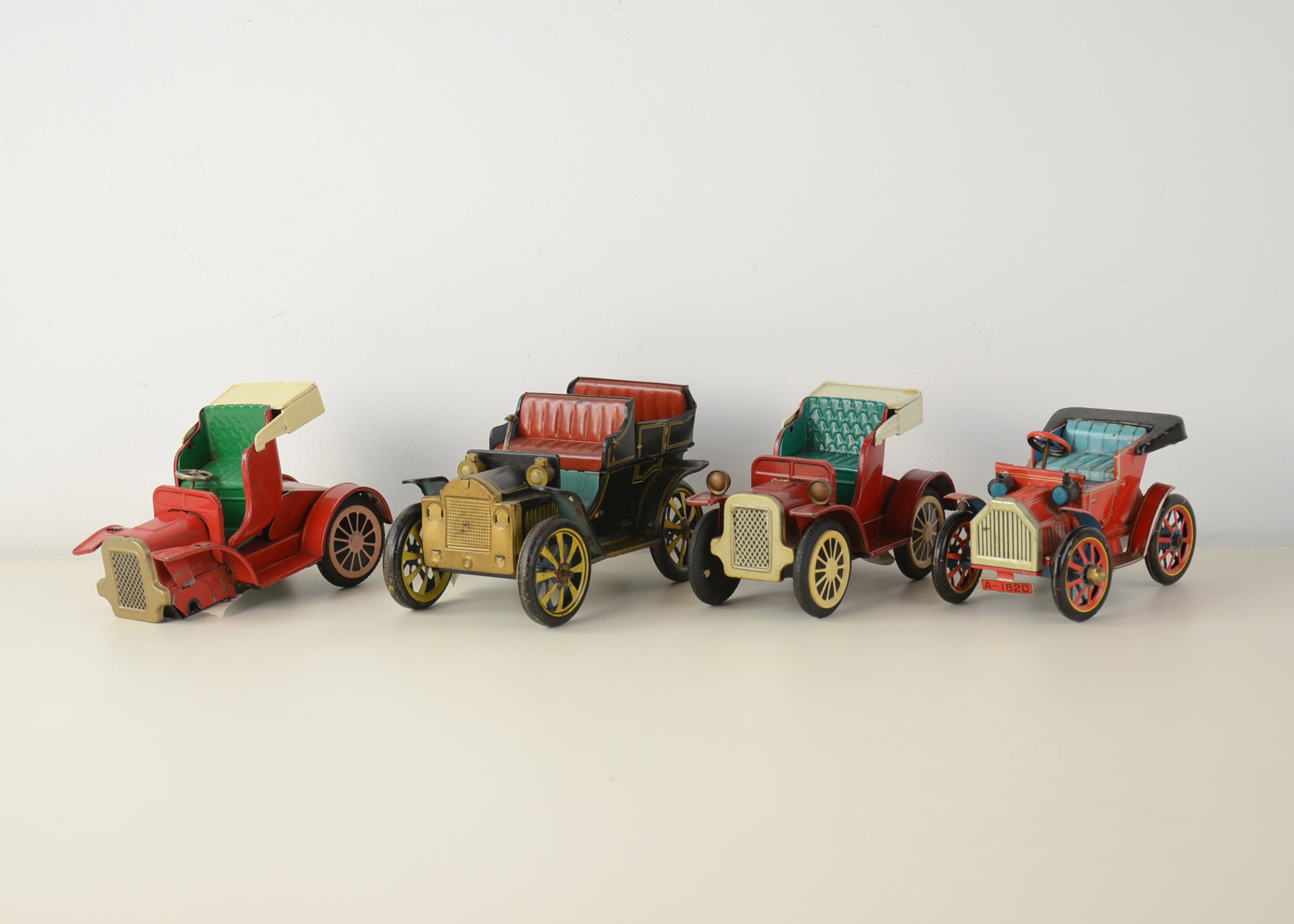 Collection of 1950's Tin Litho Old Fashioned Cars