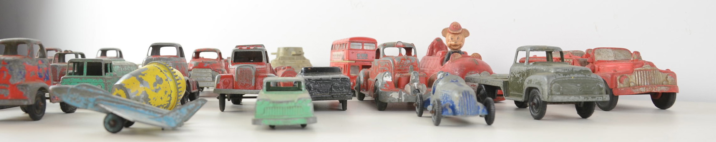 Box of Vintage Toy Trucks