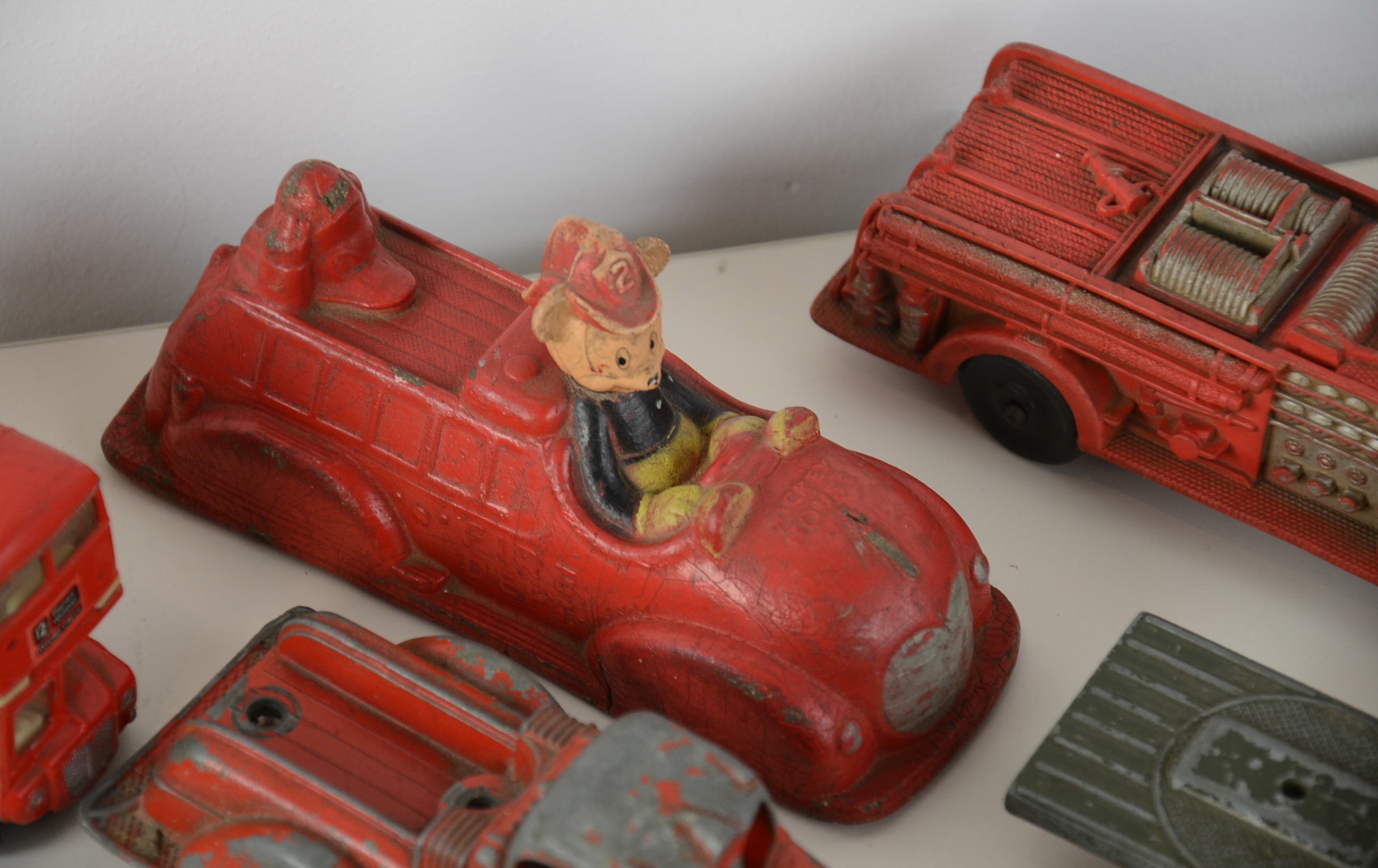 Box of Vintage Toy Trucks