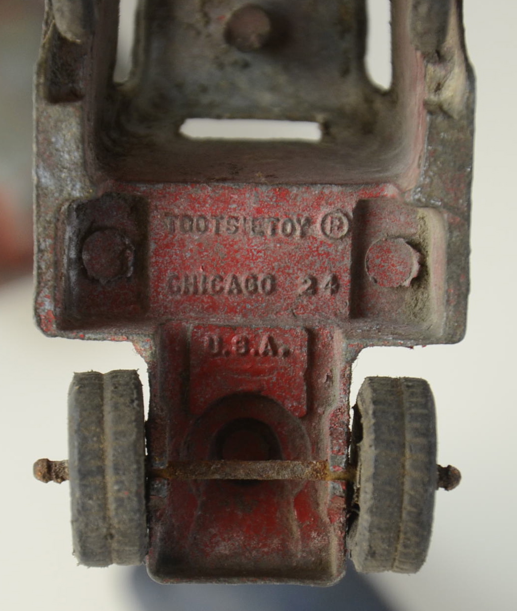 Box of Vintage Toy Trucks