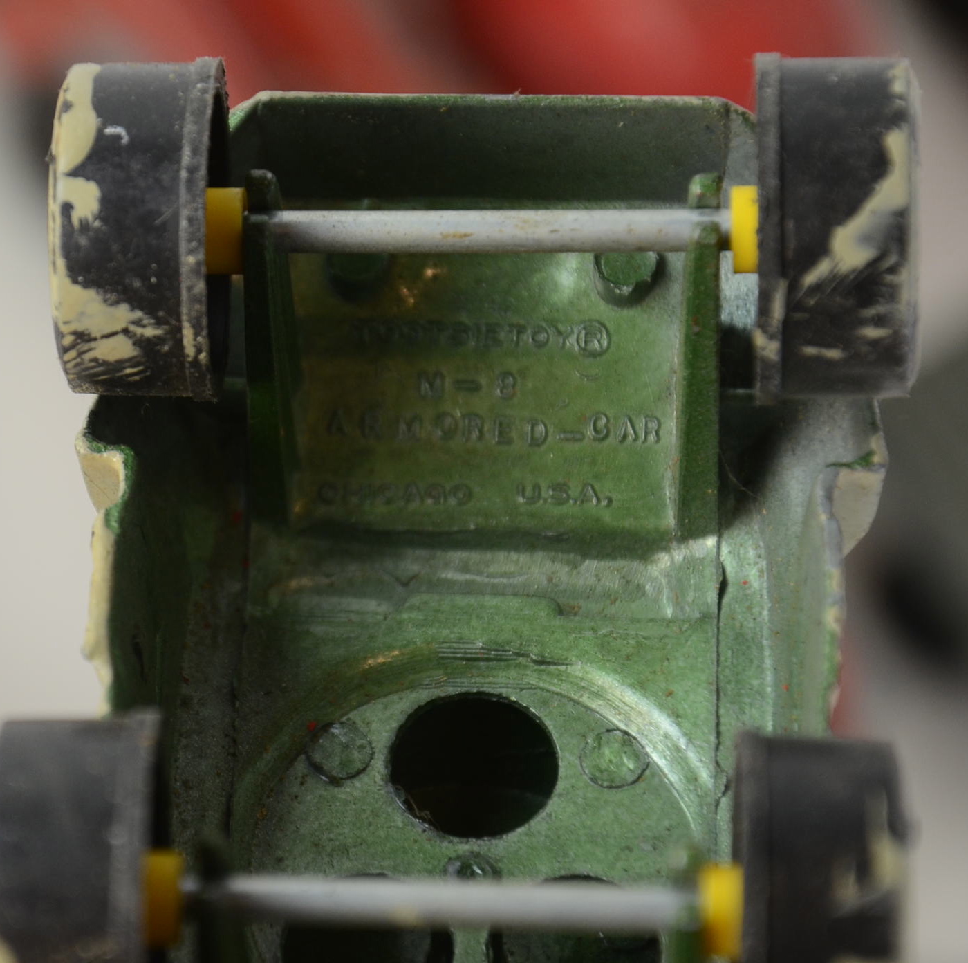 Box of Vintage Toy Trucks