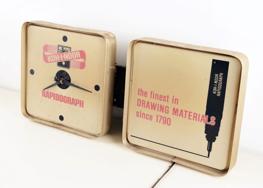 Koh-I-Noor Rapidograph Lighted Advertisement Clock