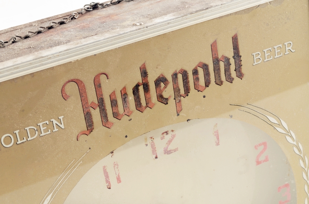 Vintage Hudepohl Beer Lighted Clock