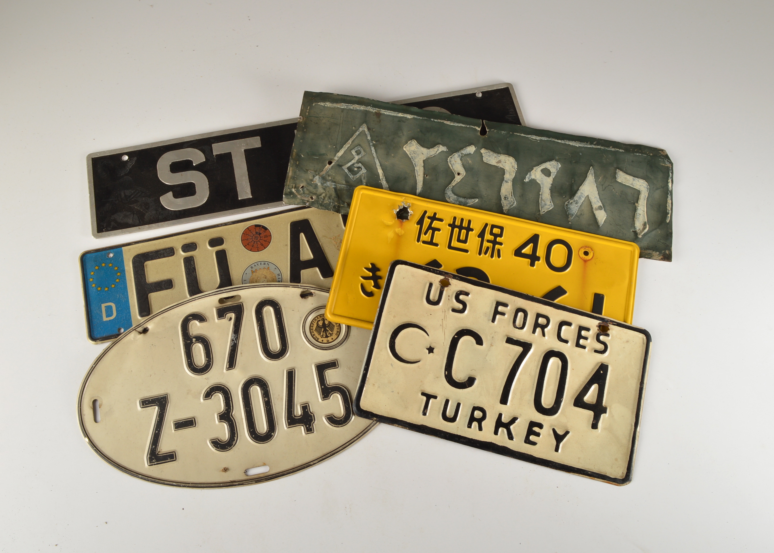 Lot of Strange & Foreign License Plates