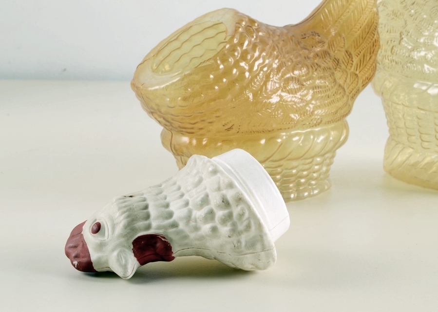 Pair of Easter Chicken candy Dispensers