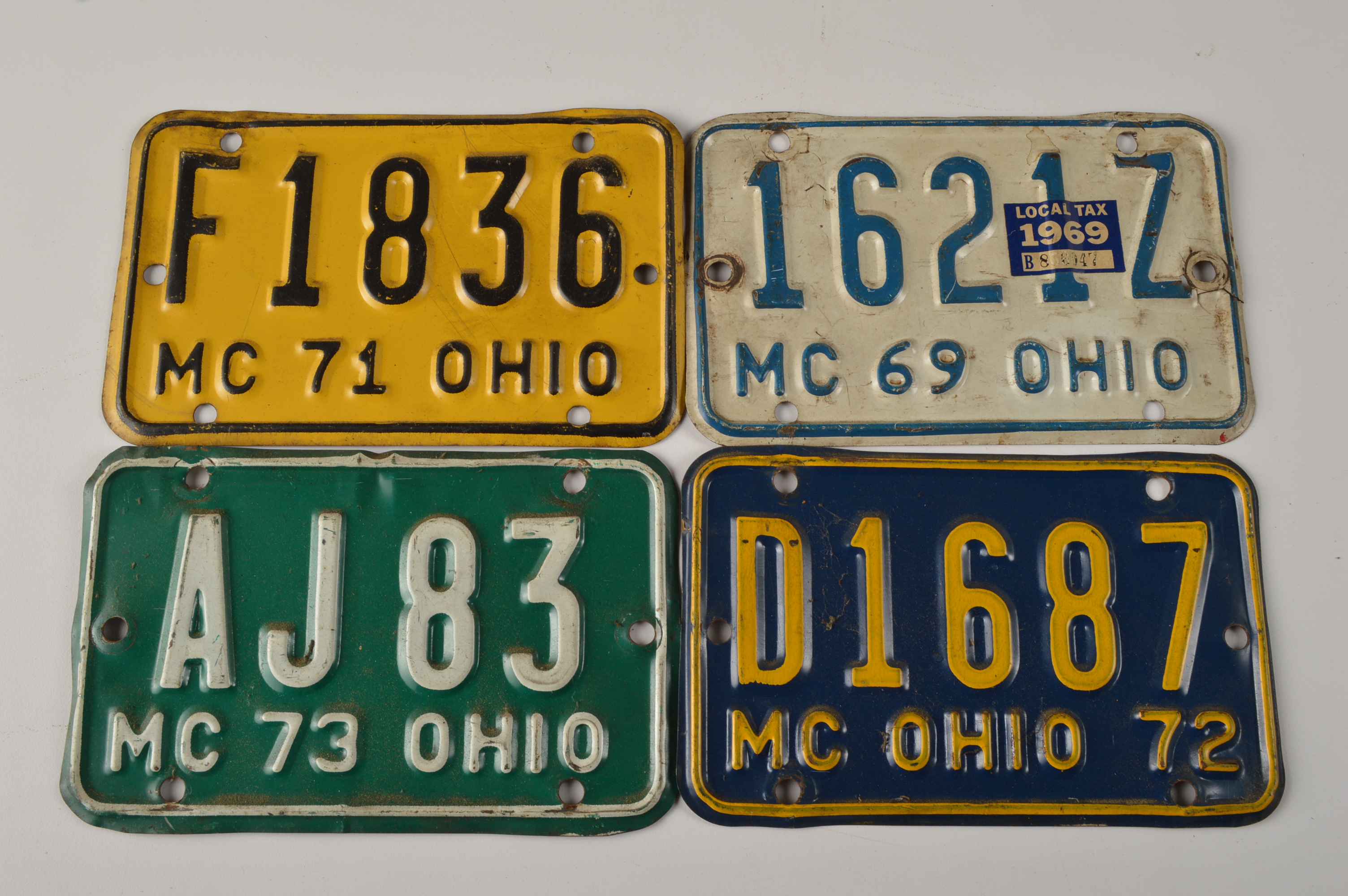 Lot of Vintage Motorcycle License Plates