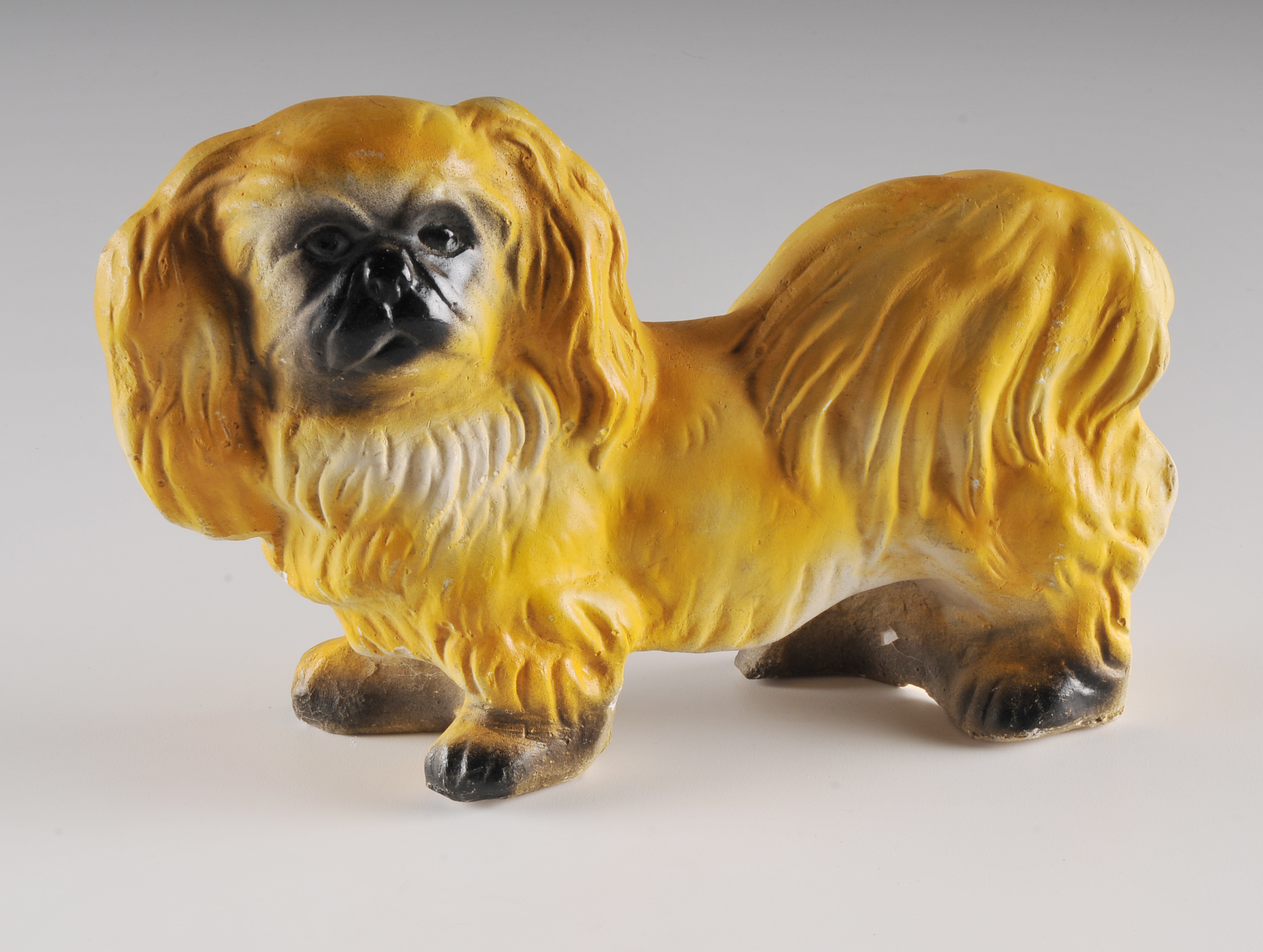 (2) Betty Boop's Bimbo Calkware Dogs With Yellow Pekingese Chalkware Dog