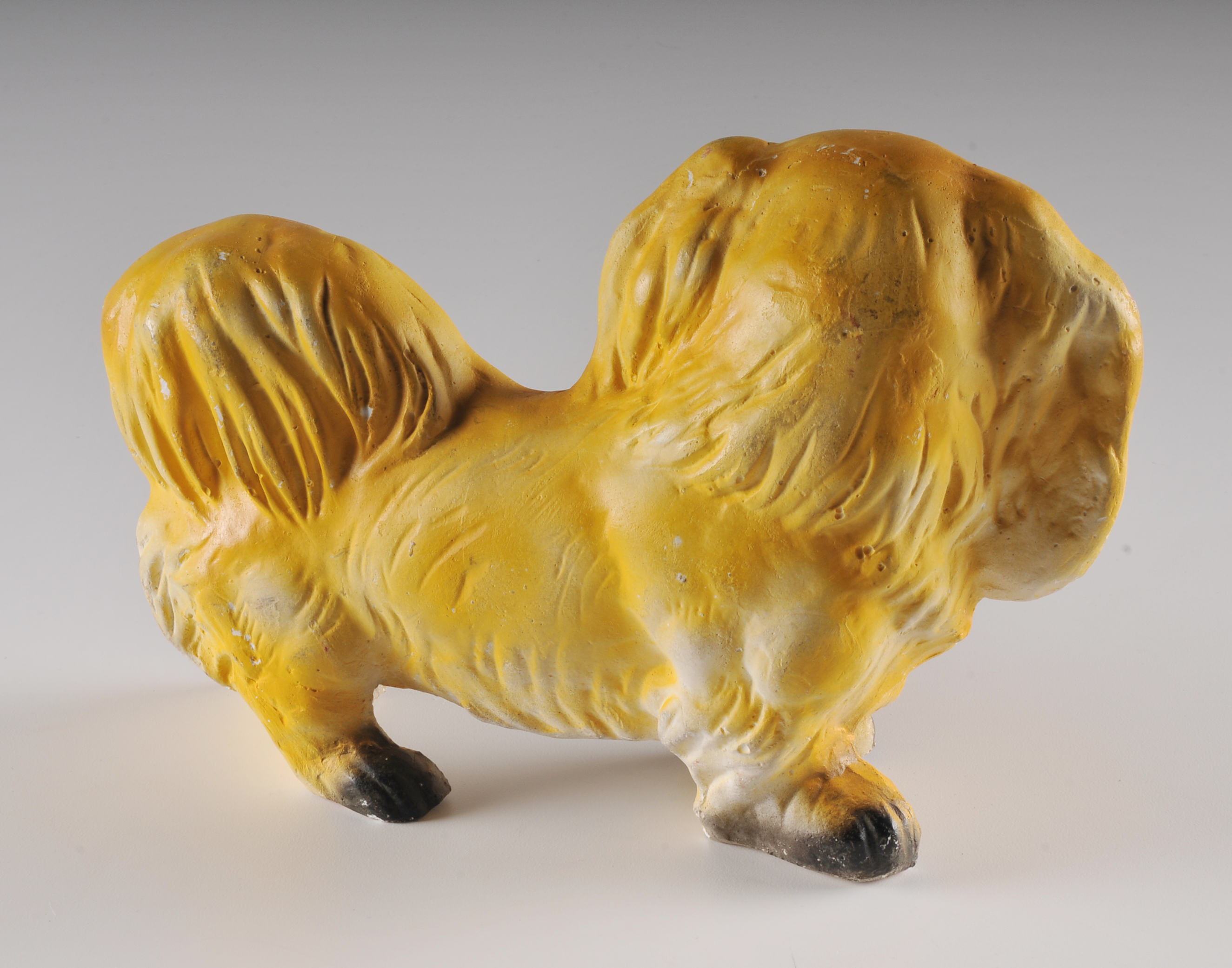 (2) Betty Boop's Bimbo Calkware Dogs With Yellow Pekingese Chalkware Dog