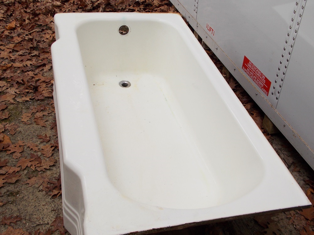 Vintage 1950 Cast Iron and Enamel Bathtub