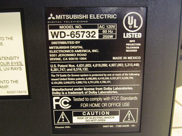 Mitsubishi 65" TV