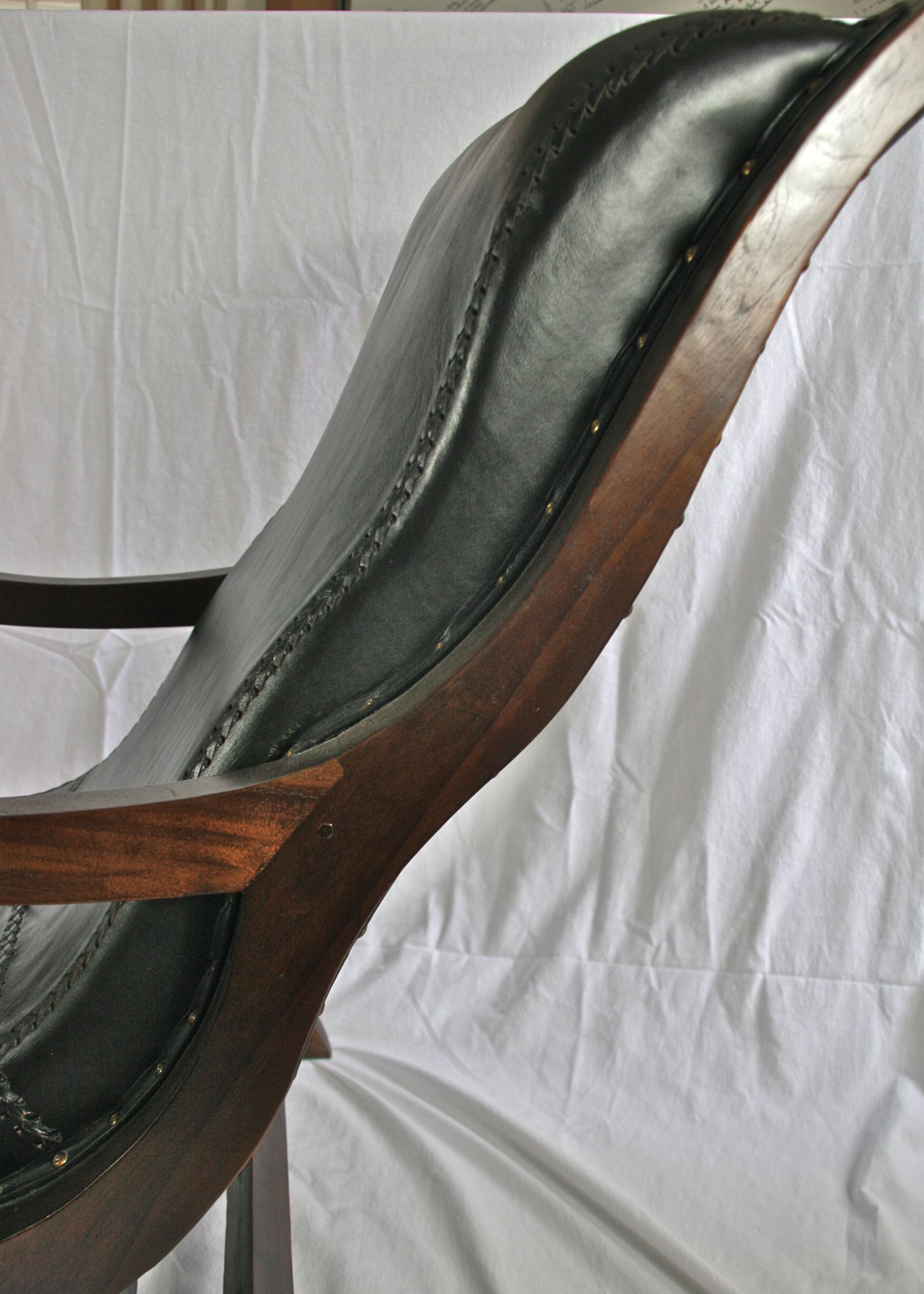 Campeche Style Leather Lounge Chair and Ottoman