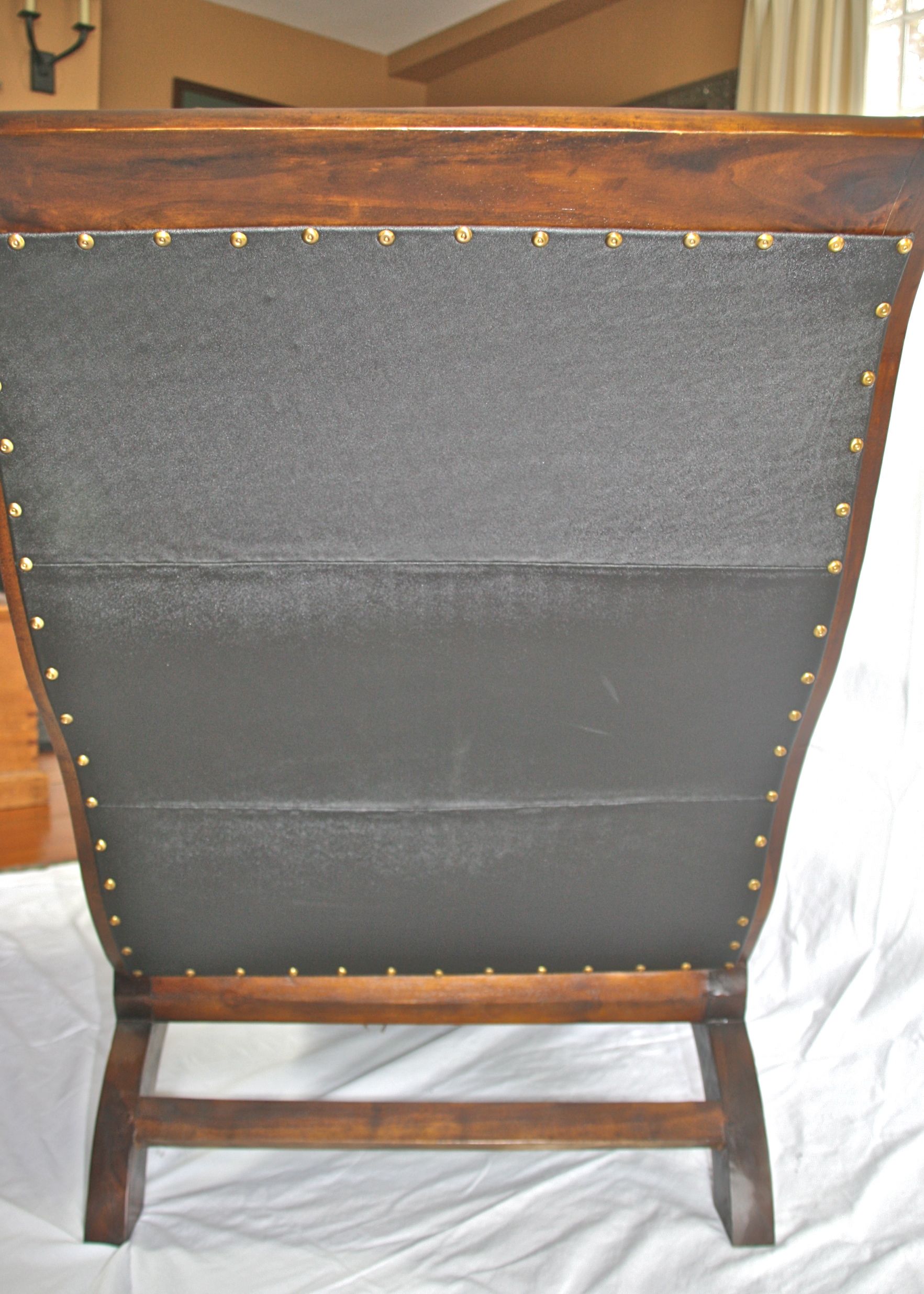 Campeche Style Leather Lounge Chair and Ottoman