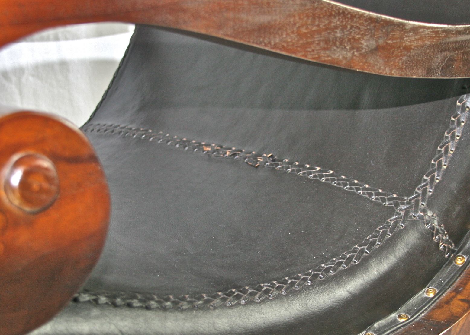 Campeche Style Leather Lounge Chair and Ottoman