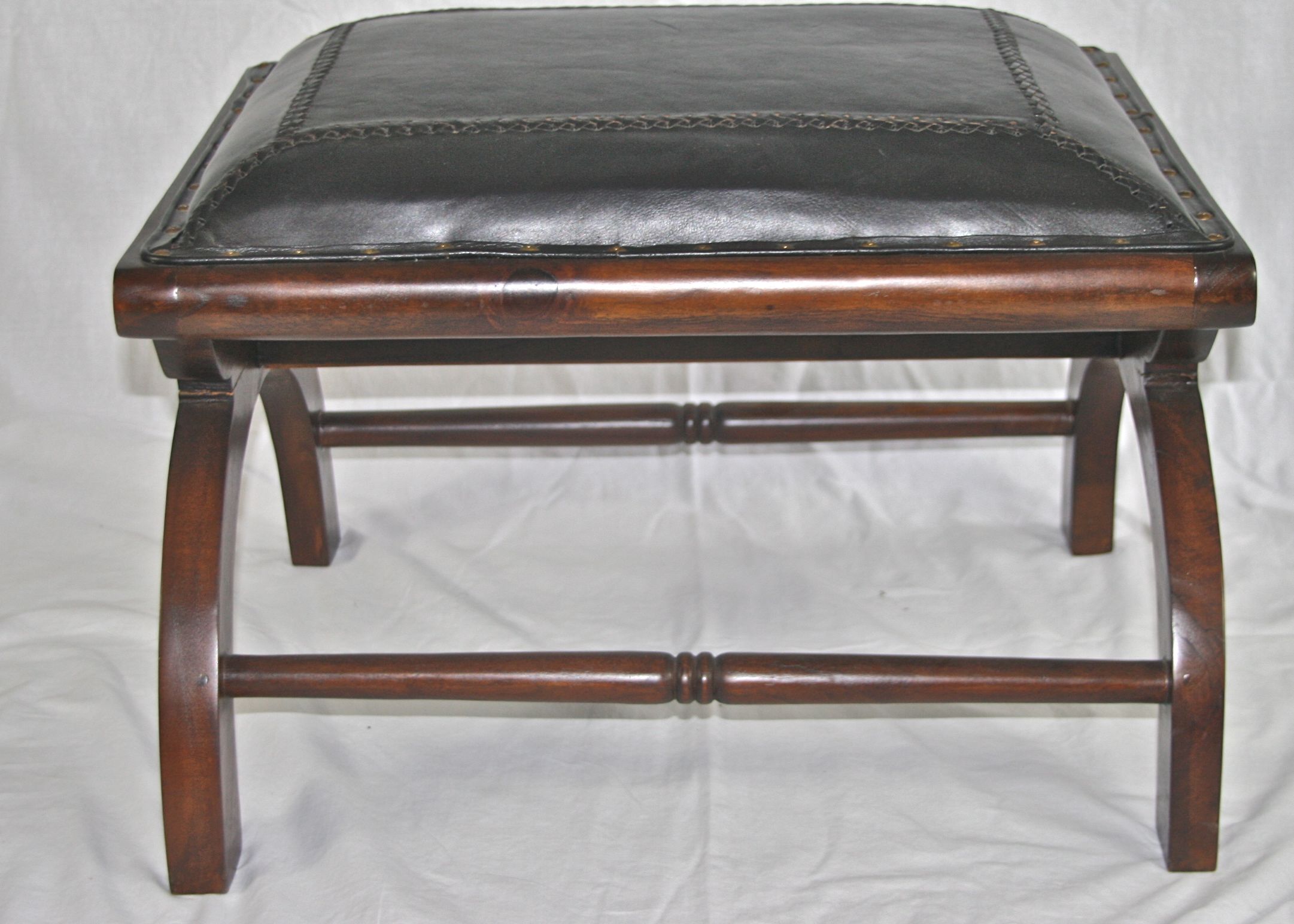 Campeche Style Leather Lounge Chair and Ottoman