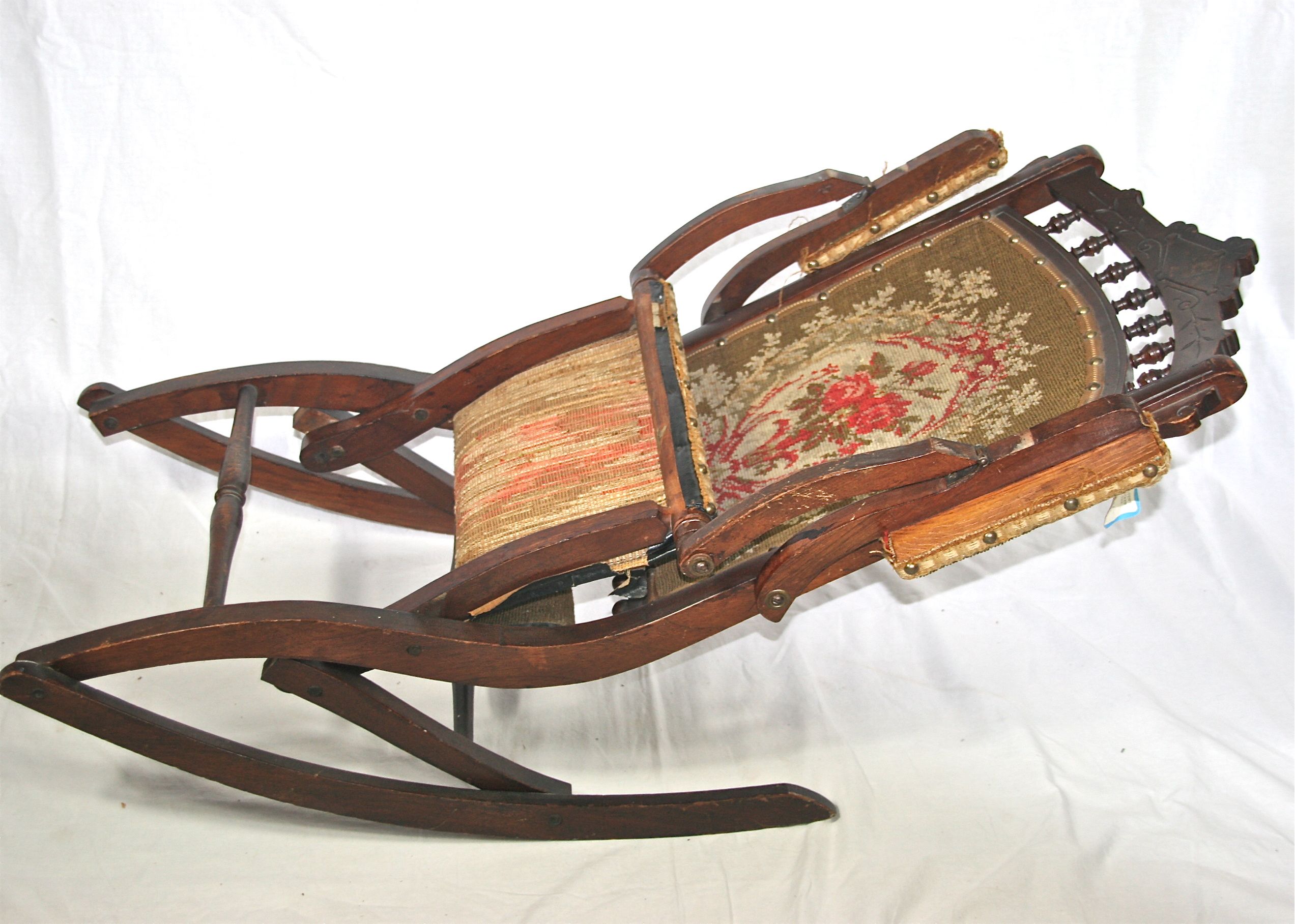 Antique Eastlake Victorian Folding Rocking Chair