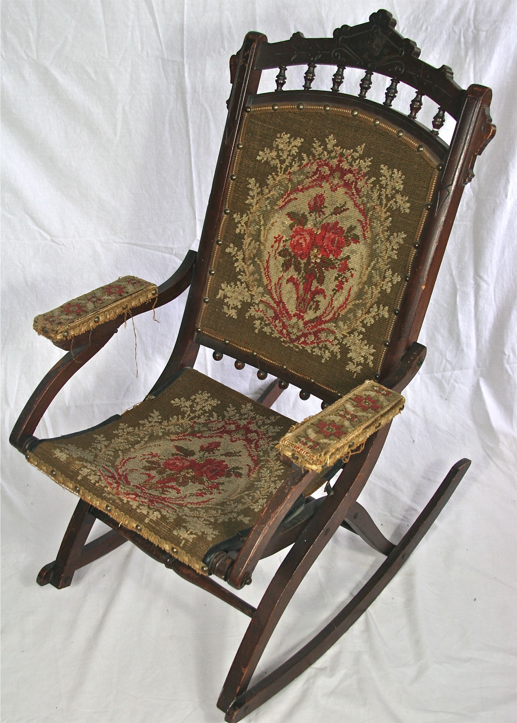 Antique Eastlake Victorian Folding Rocking Chair