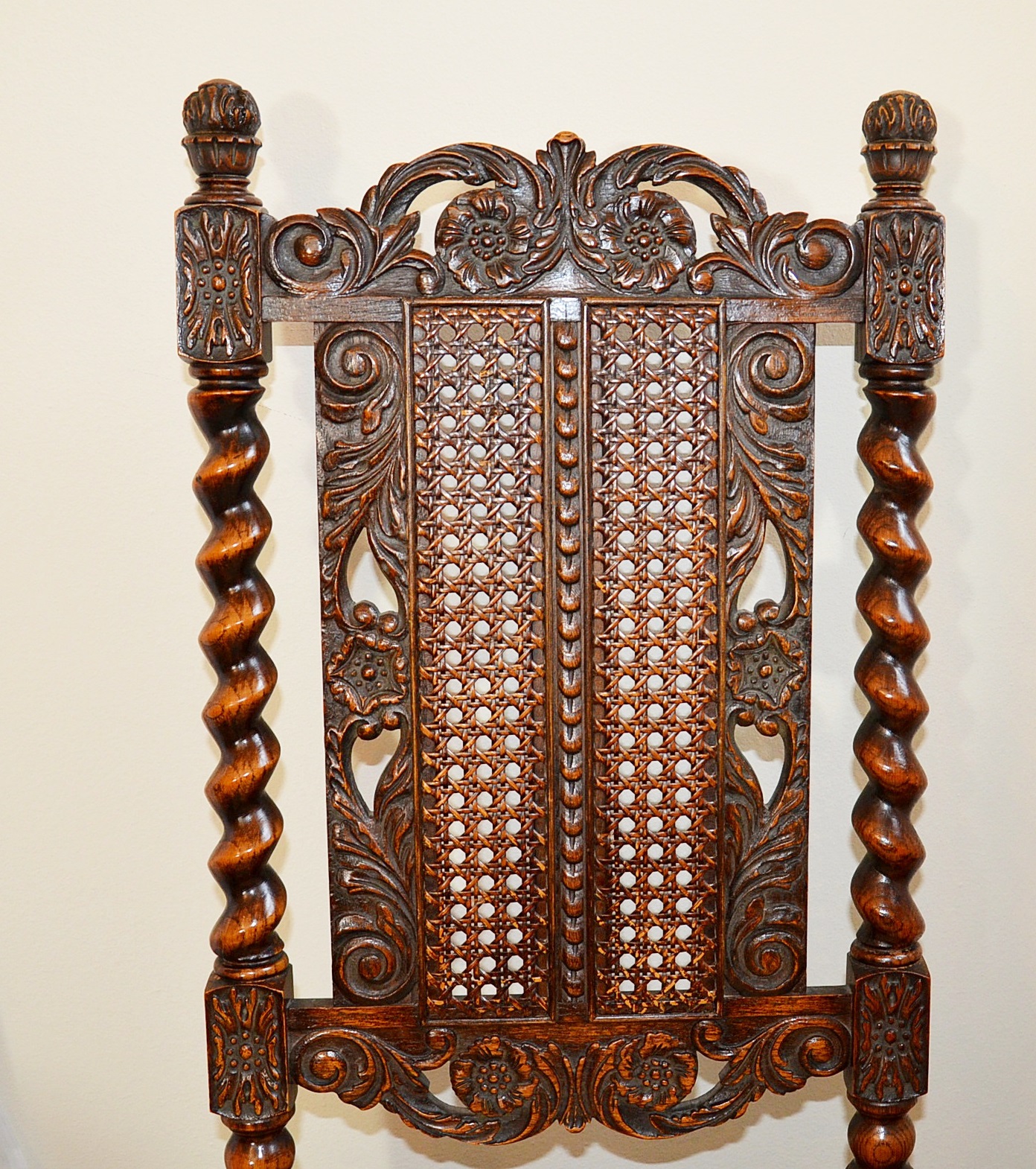Early 20th Century Jacobean Revival Oak Dining Room Table and Chairs