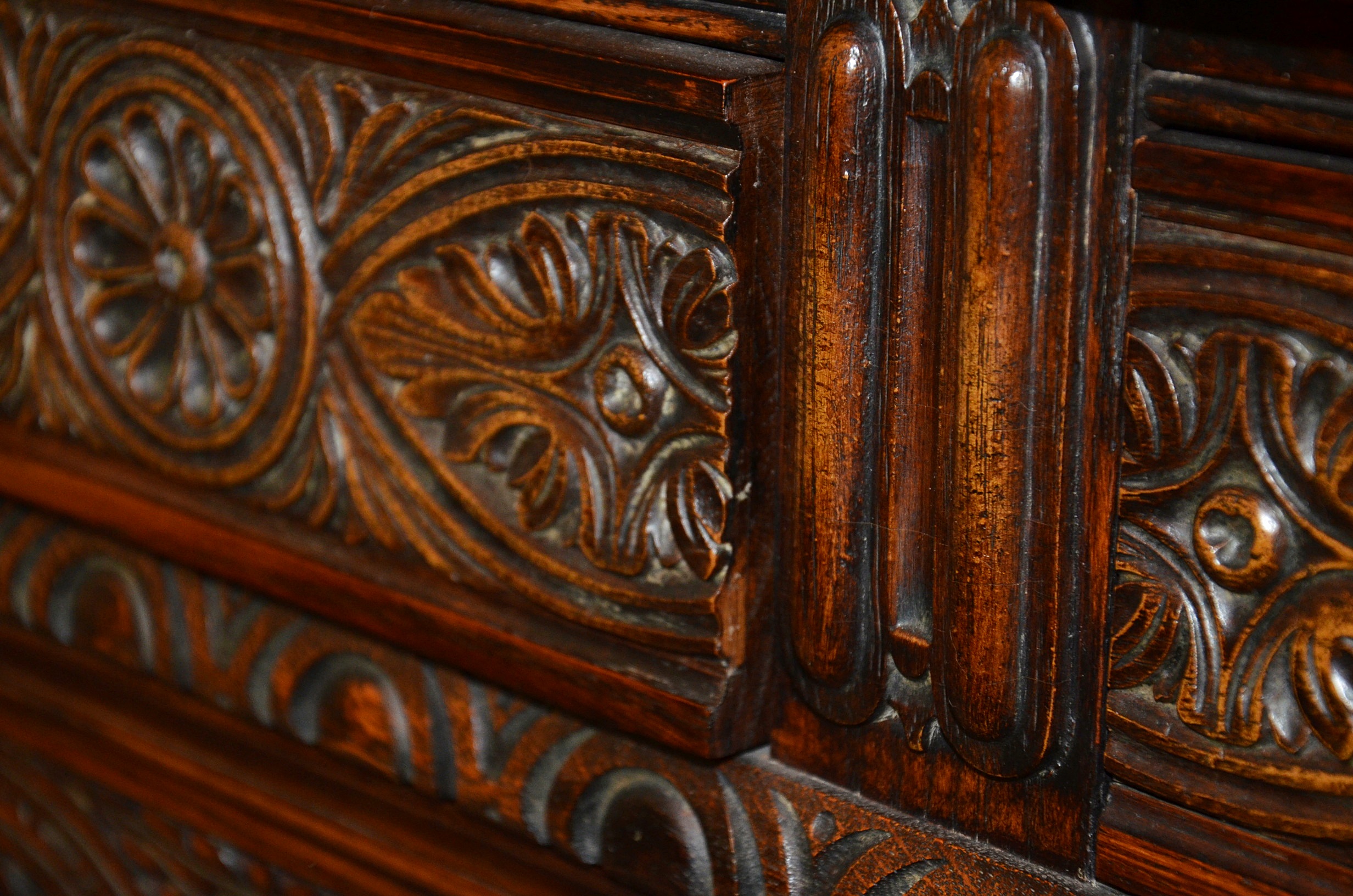 Early 20th Century Jacobean Revival Oak Sideboard Console
