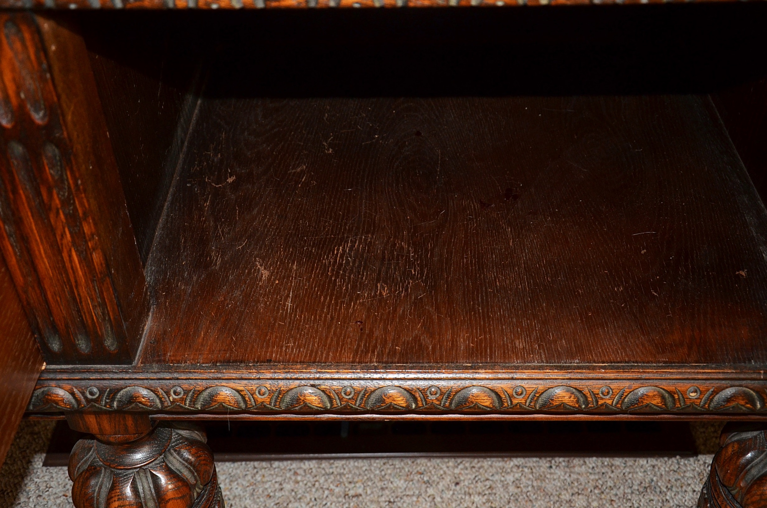 Early 20th Century Jacobean Revival Oak Sideboard Console