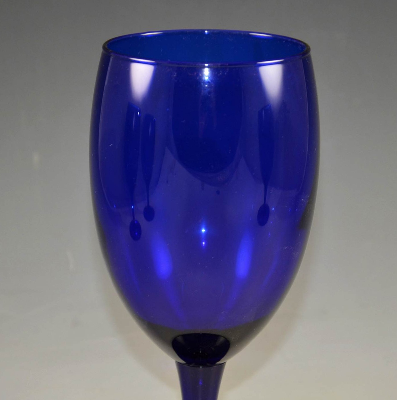 Four Vintage Cobalt Blue Goblets