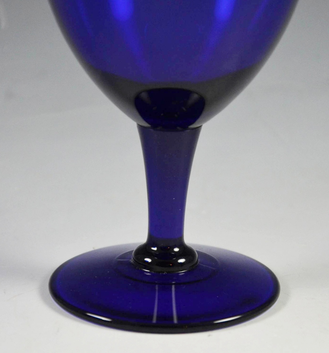 Four Vintage Cobalt Blue Goblets