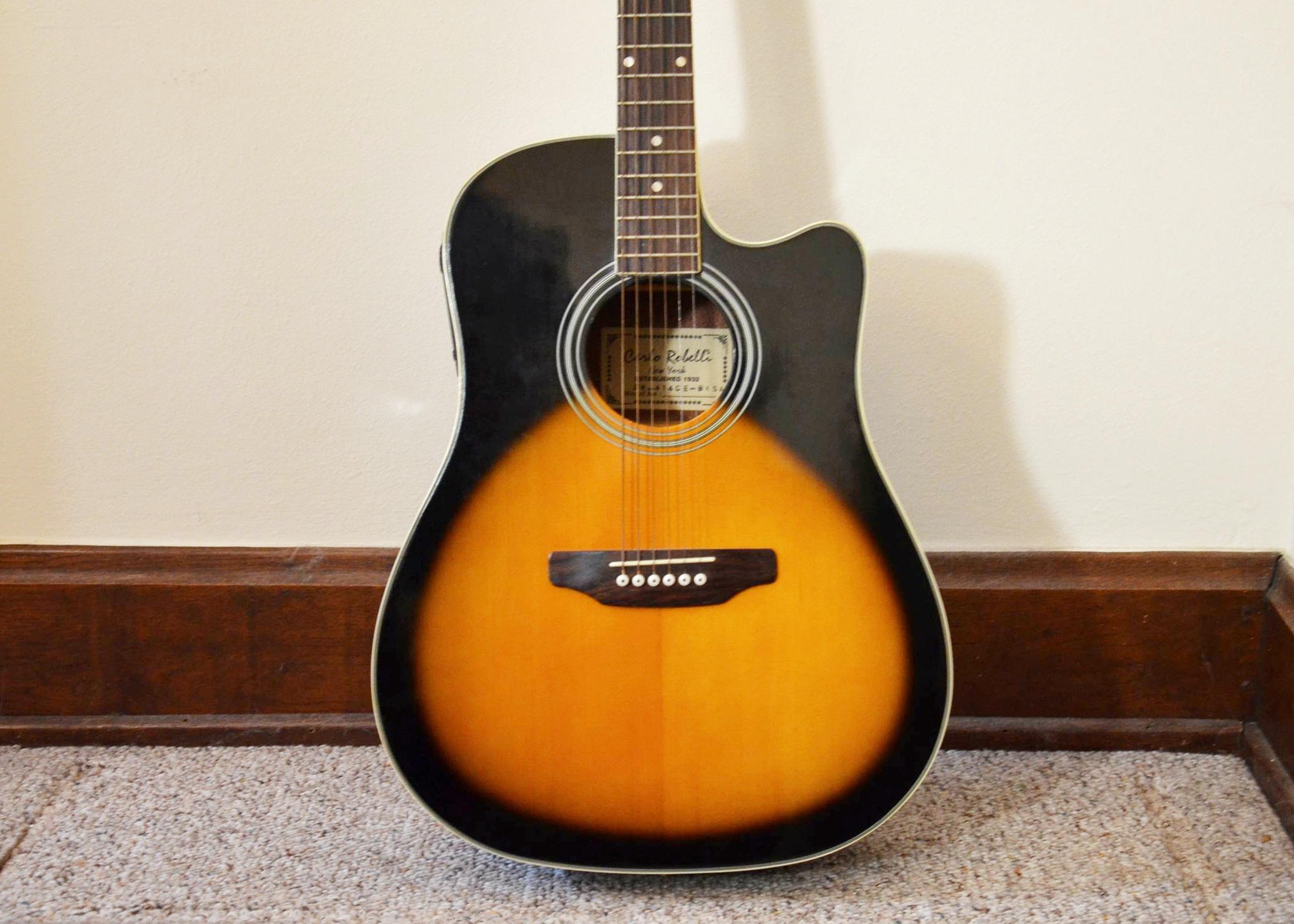 Carlo Robelli BW-414CE-BKSA Acoustic Electric Guitar