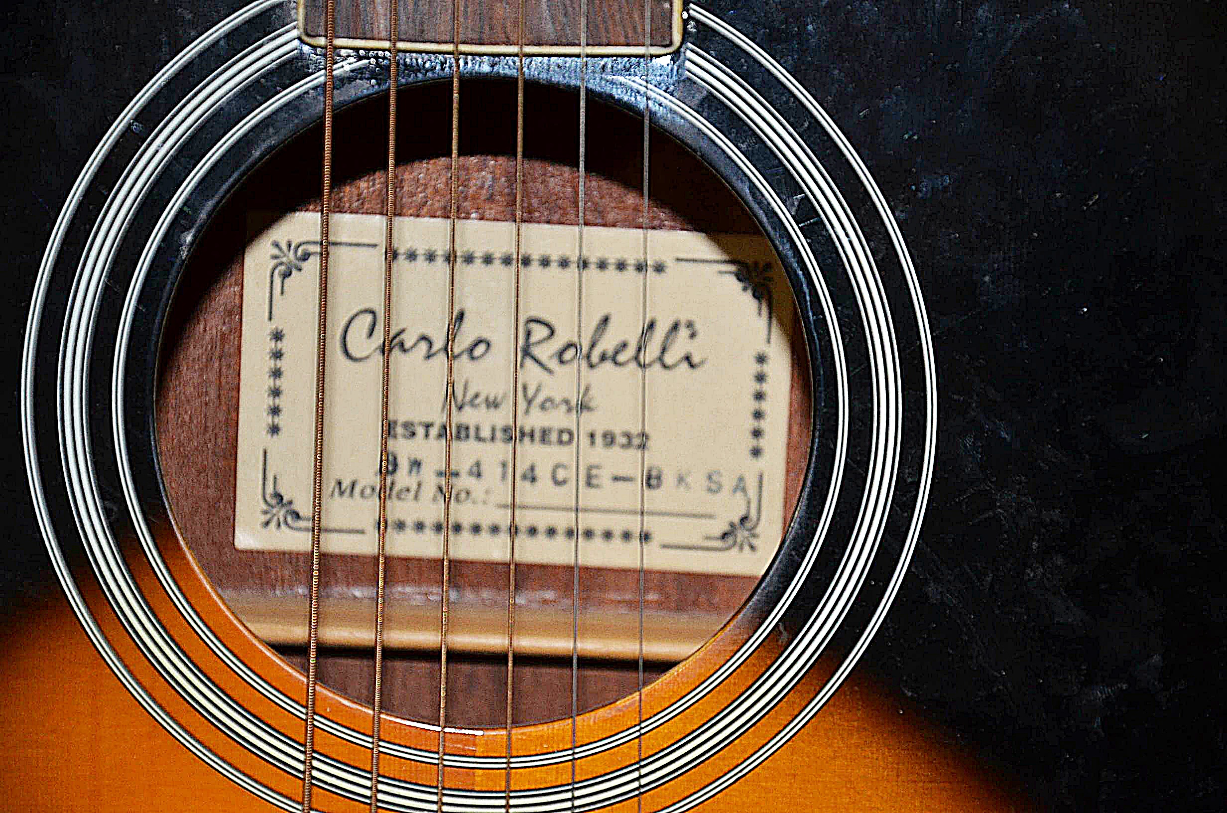 Carlo Robelli BW-414CE-BKSA Acoustic Electric Guitar