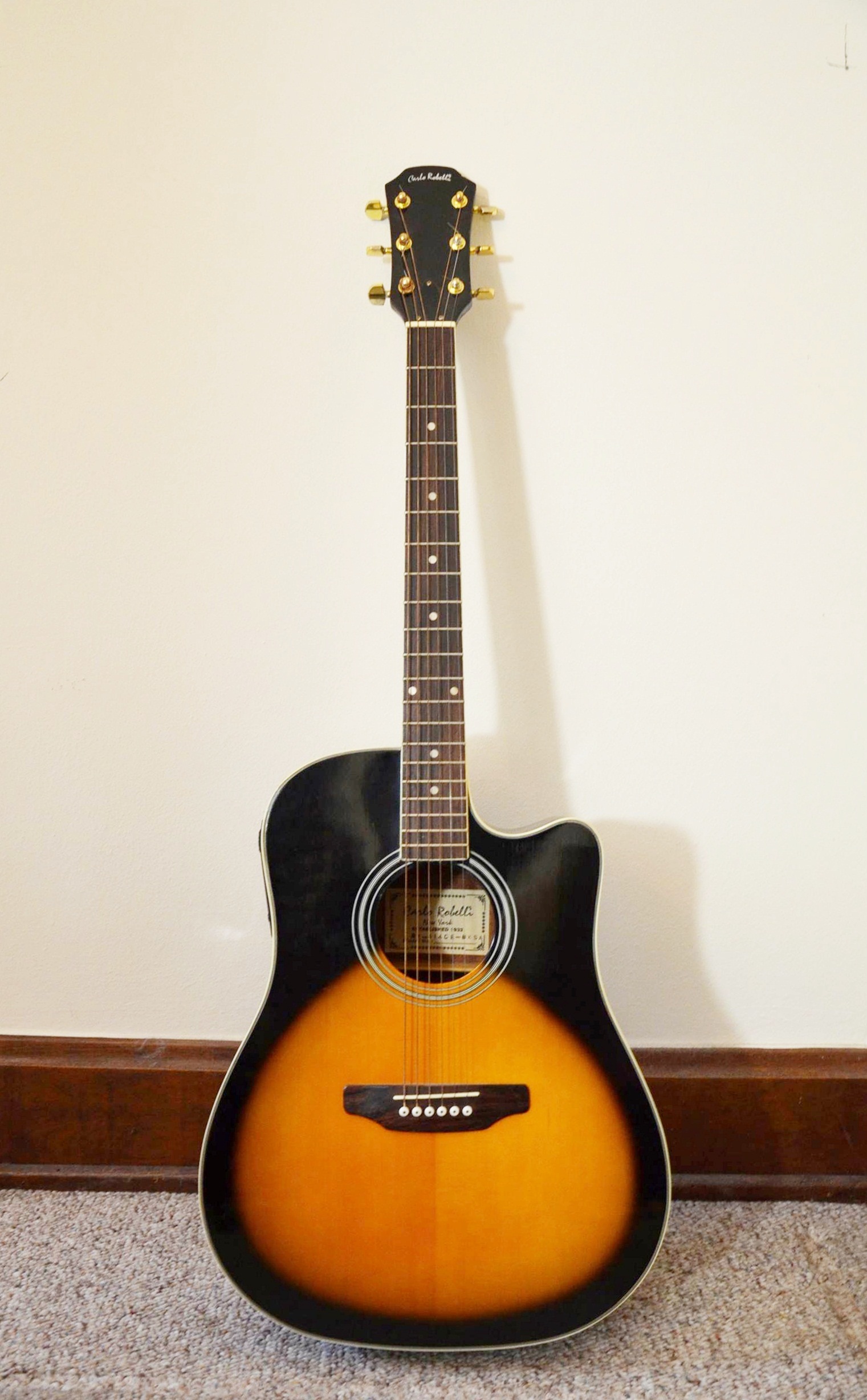 Carlo Robelli BW-414CE-BKSA Acoustic Electric Guitar