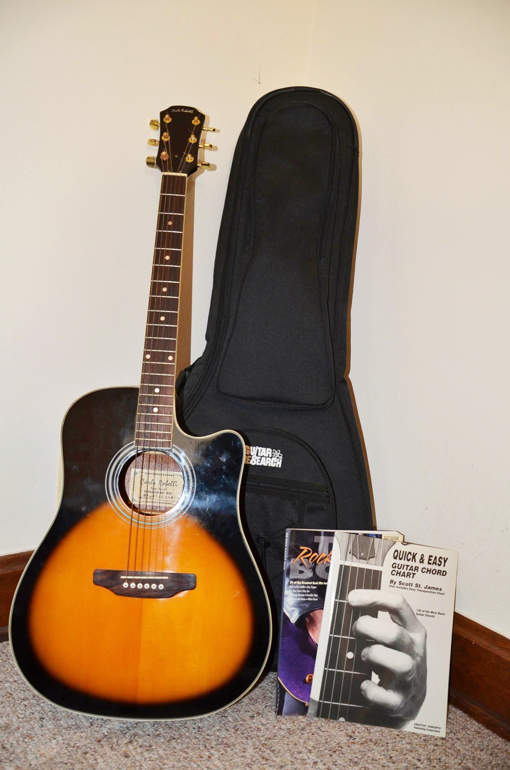 Carlo Robelli BW-414CE-BKSA Acoustic Electric Guitar