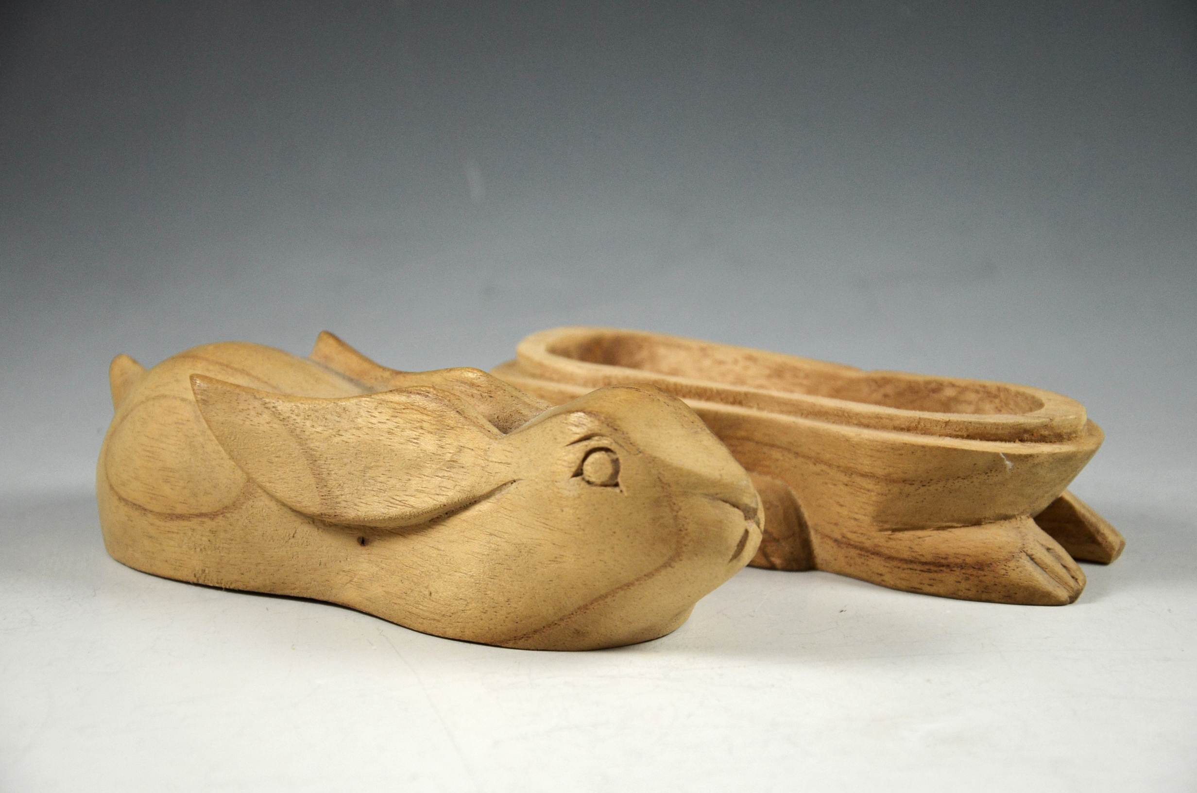 Pair of Wood Rabbits