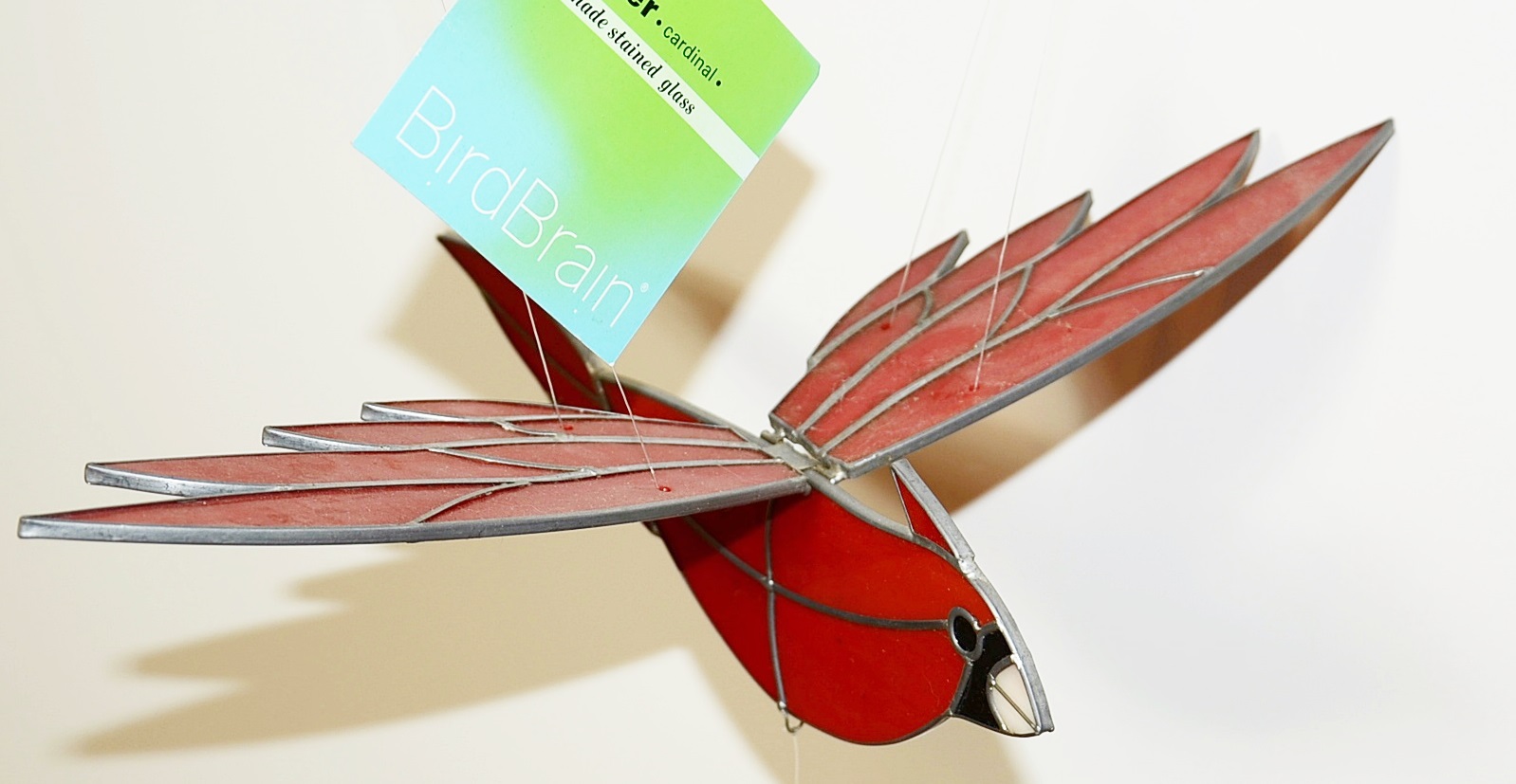 Bird Brain Cardinal Glass Flapper