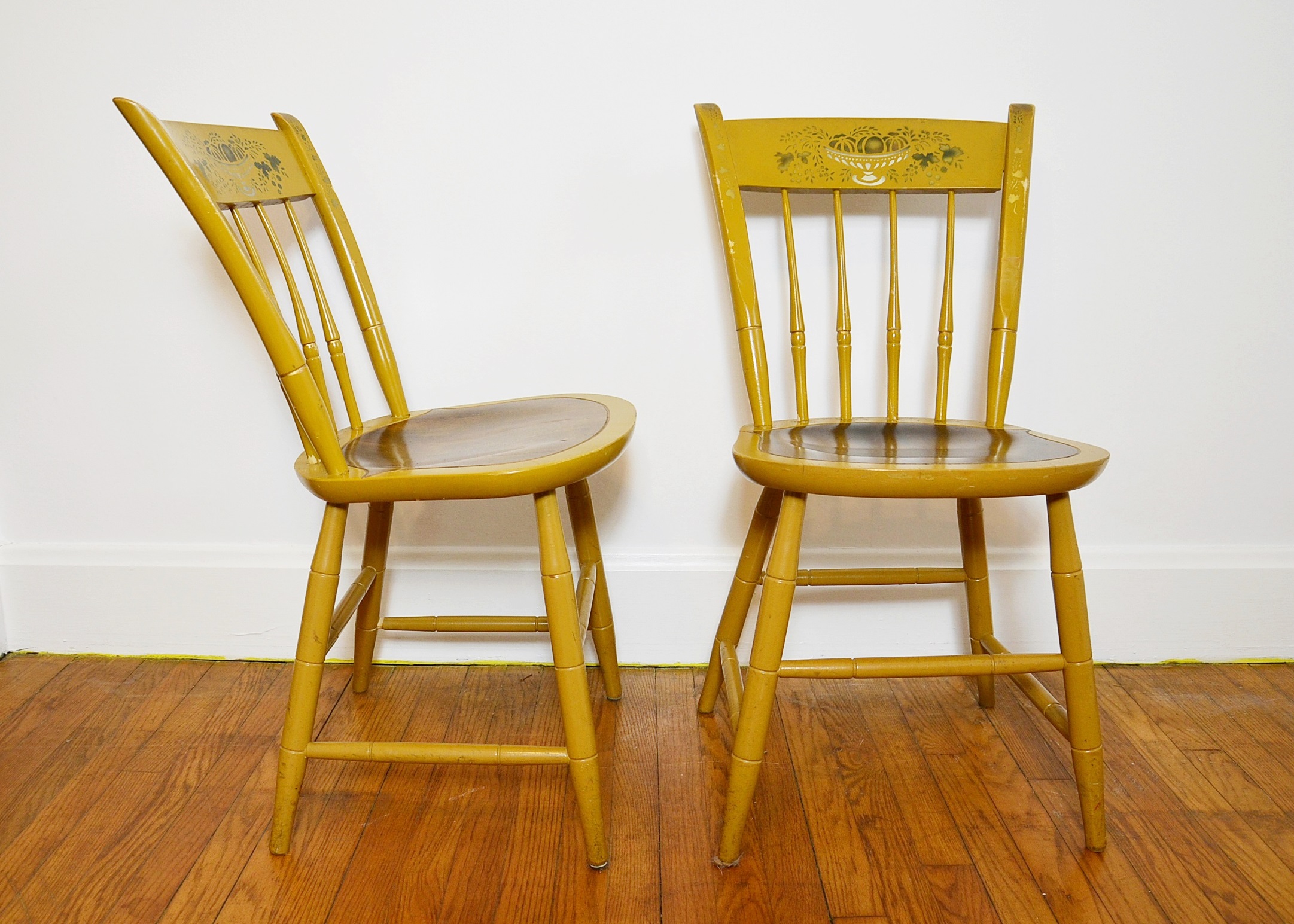 Nichols and Stone Hitchcock Style Stenciled Chairs